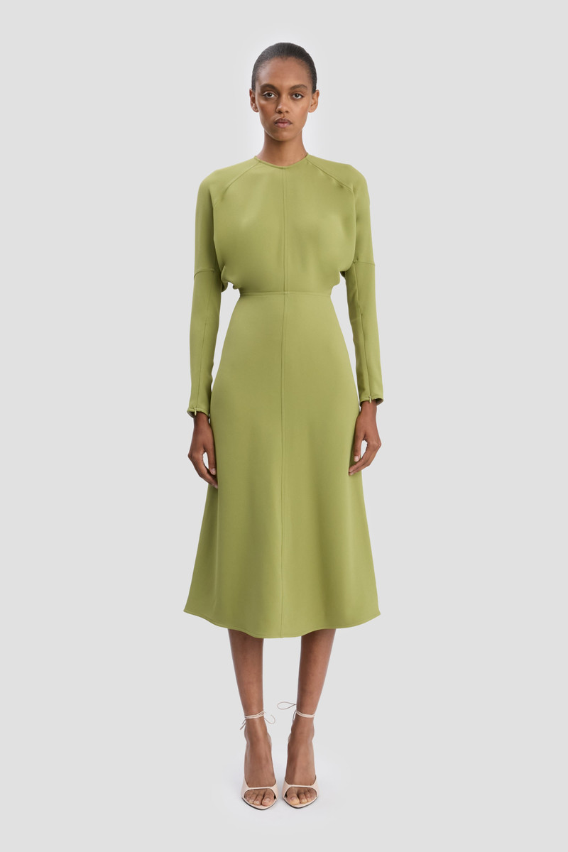 Victoria Beckham Dolman Midi Dress In Greenfinch outlook