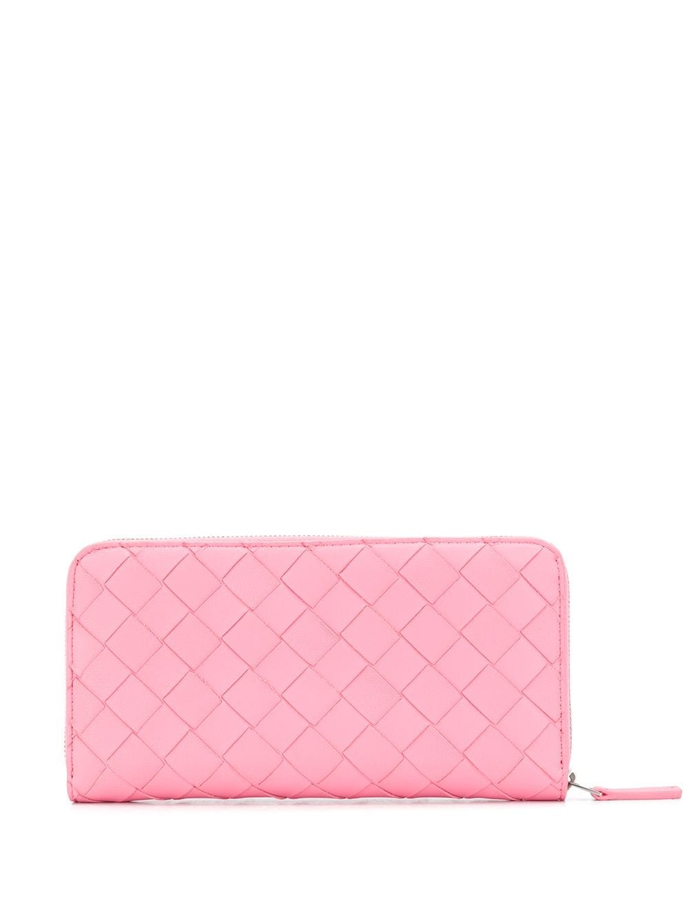 intrecciato weave zip-around wallet - 2