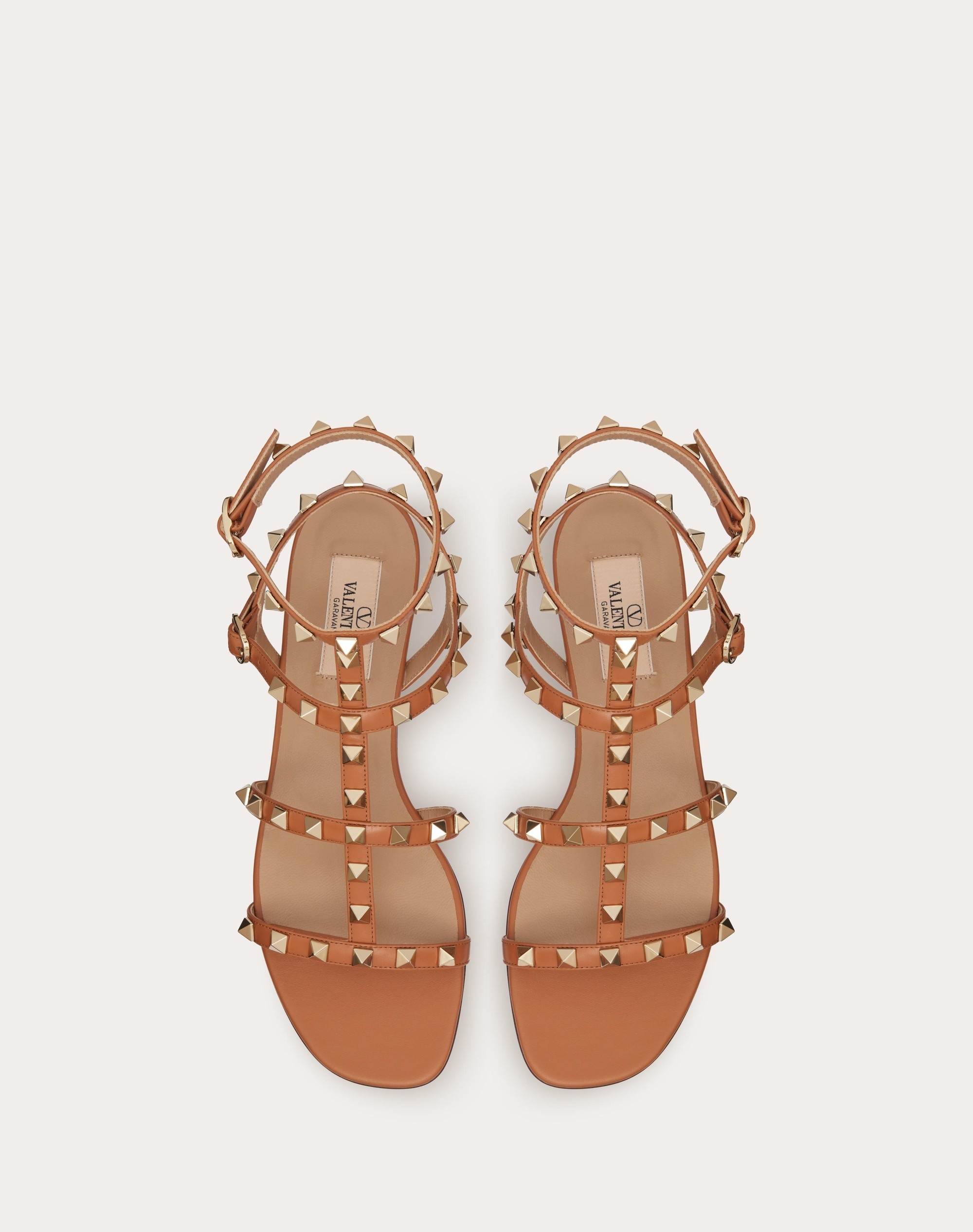 ROCKSTUD FLAT CALFSKIN SANDAL WITH STRAPS - 4