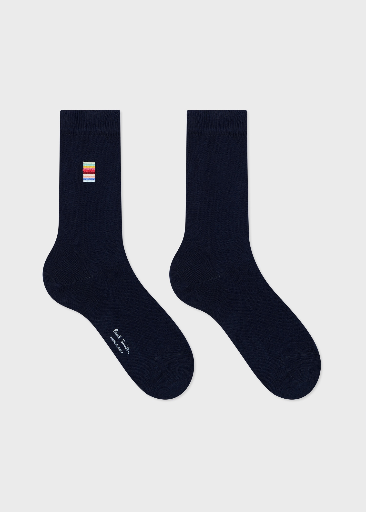 Women's Navy Embroidered 'Swirl Stripe' Socks - 3