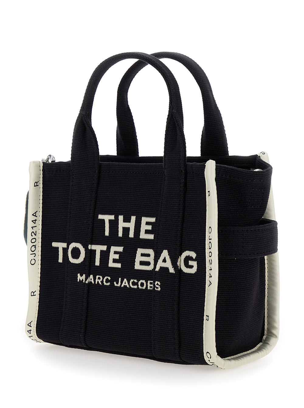 Marc Jacobs Women 'The Small Tote' Black Handbag With Jacquard Logo In Cotton Blend Canvas Woman - 2