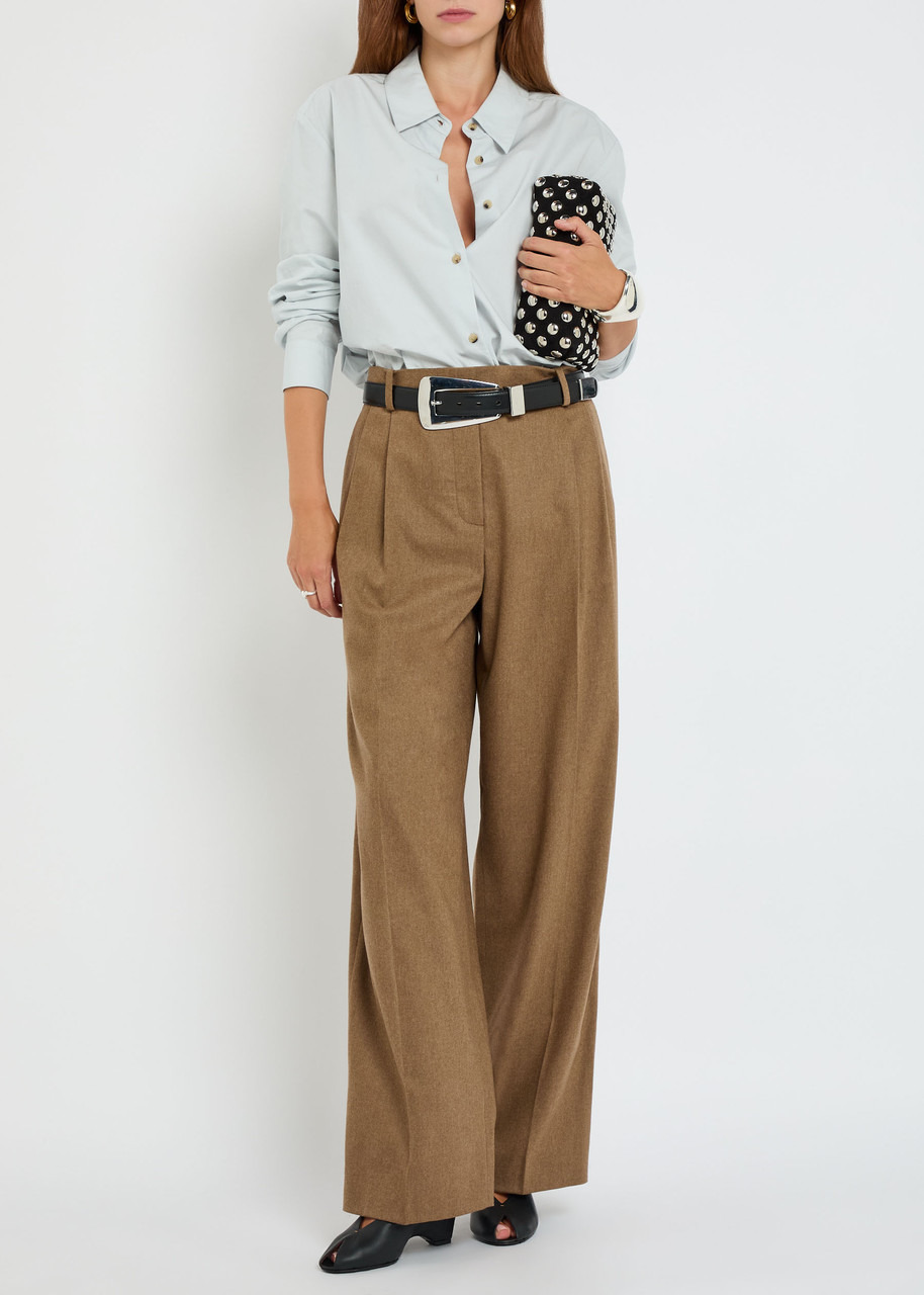 Khaite August Pleated Wool-blend Trousers - 4