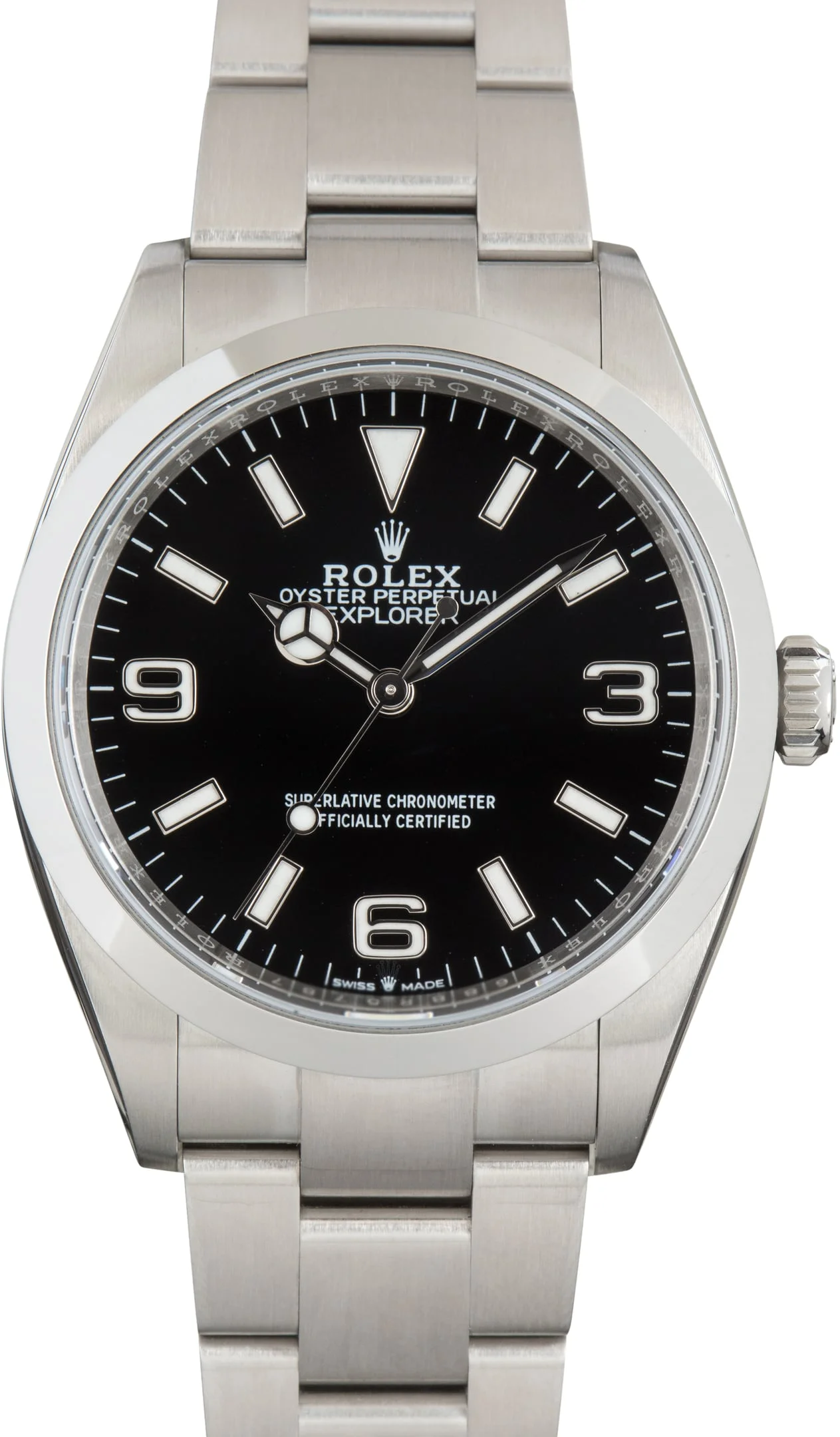 Pre-Owned Rolex Explorer Black Arabic Dial Ref 124270 Oyster Band - 1