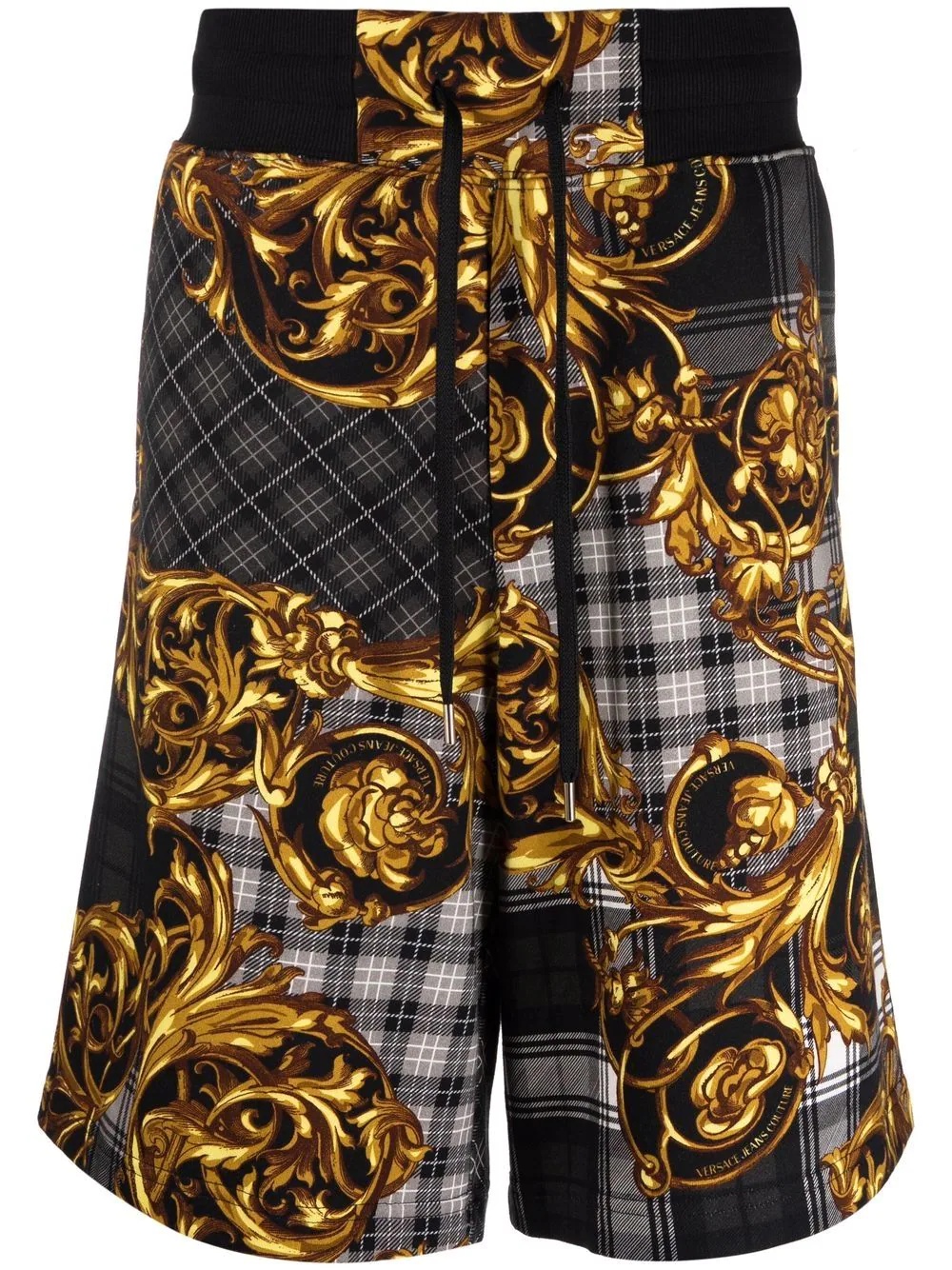 baroque-print track shorts - 1