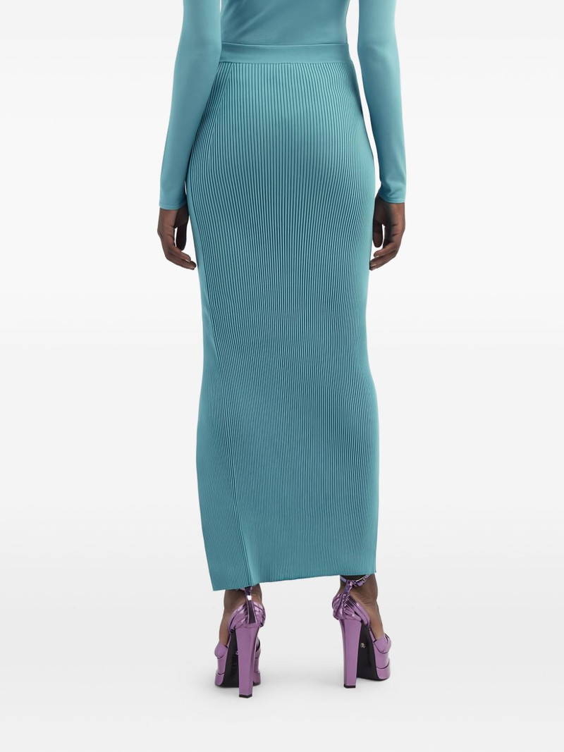 ribbed side-split long skirt 3