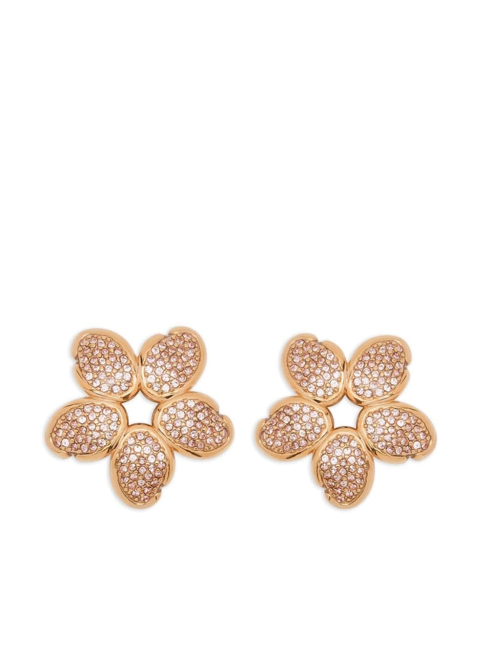 crystal O flower earrings - 1