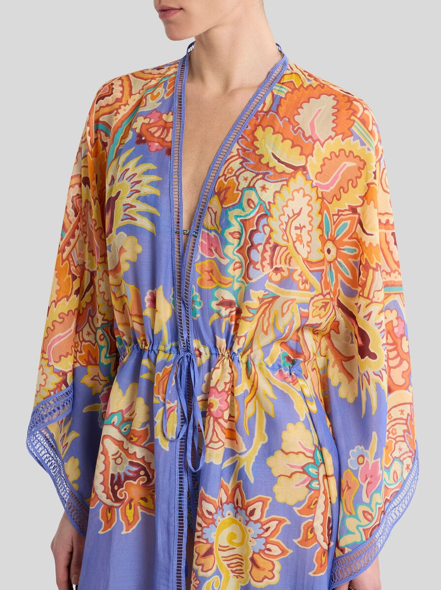 COTTON AND SILK KAFTAN WITH PRINT - 2