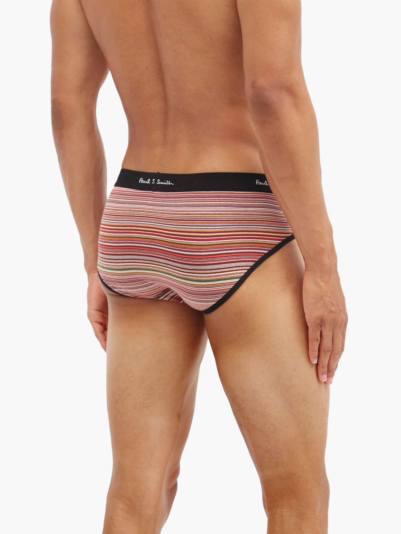 Signature stripe cotton-blend briefs - 3