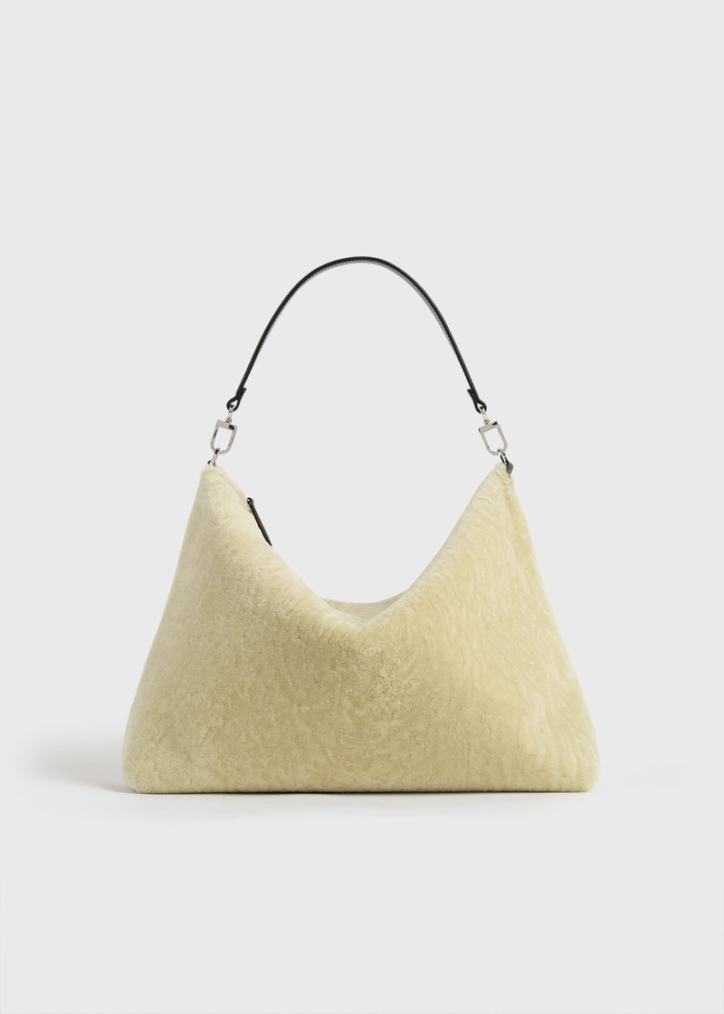 Medium Bevel shearling bag beige 8