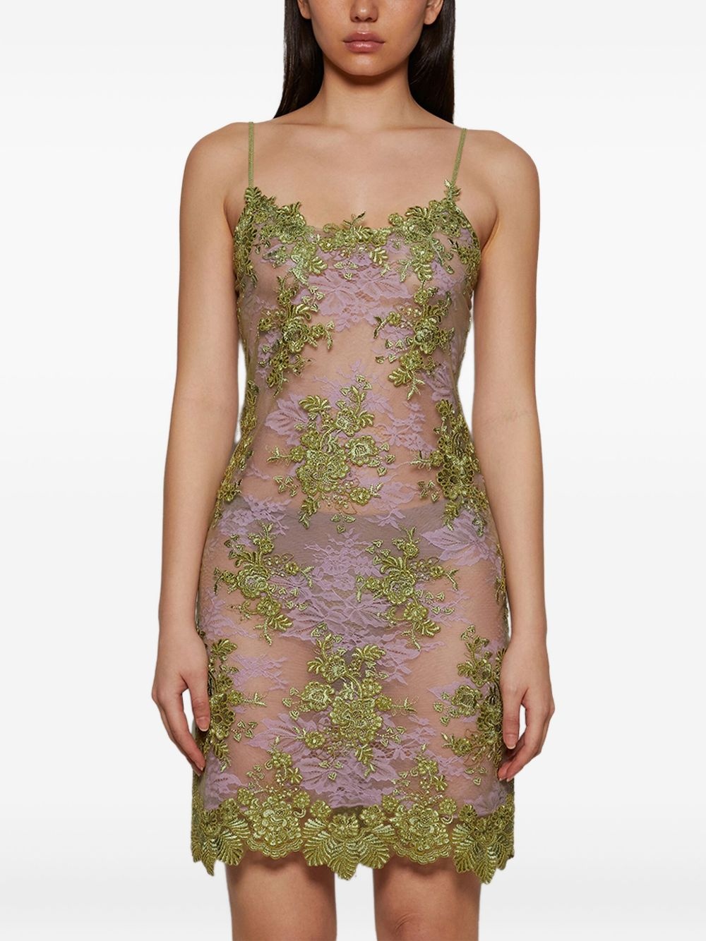 lace-detailing dress - 3