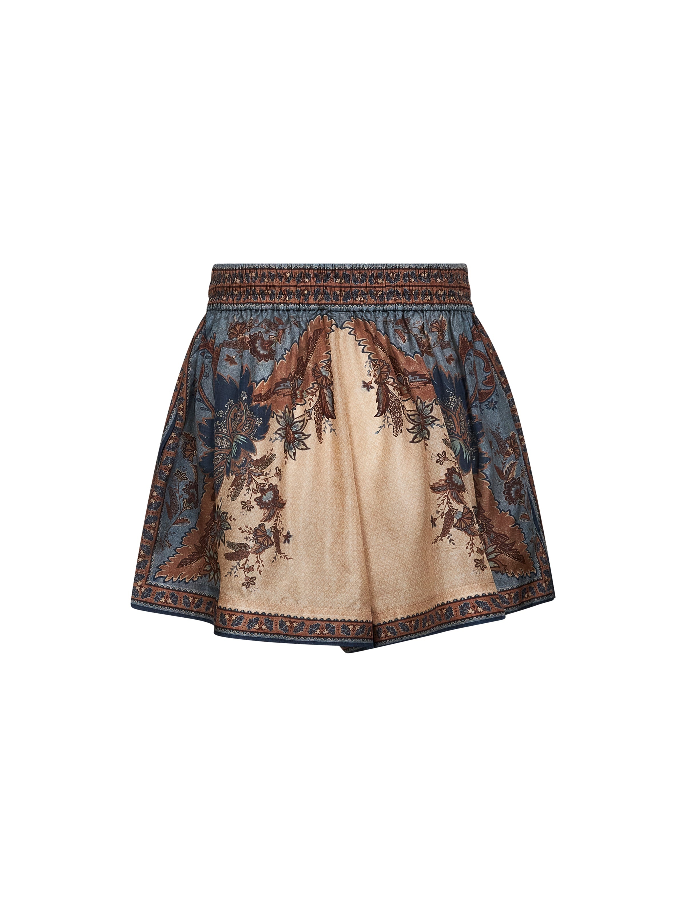 Indienne floral habotai silk Ascension shorts - 2