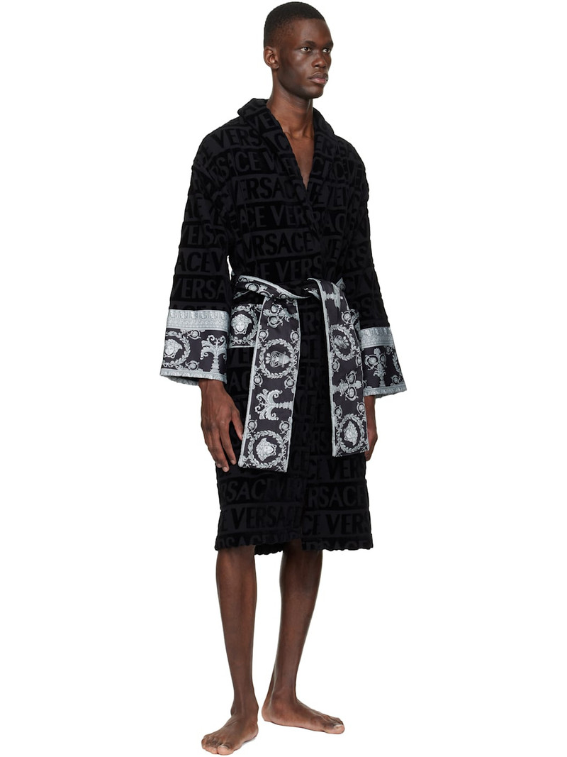 VERSACE Black 'I Heart Baroque' Bathrobe outlook