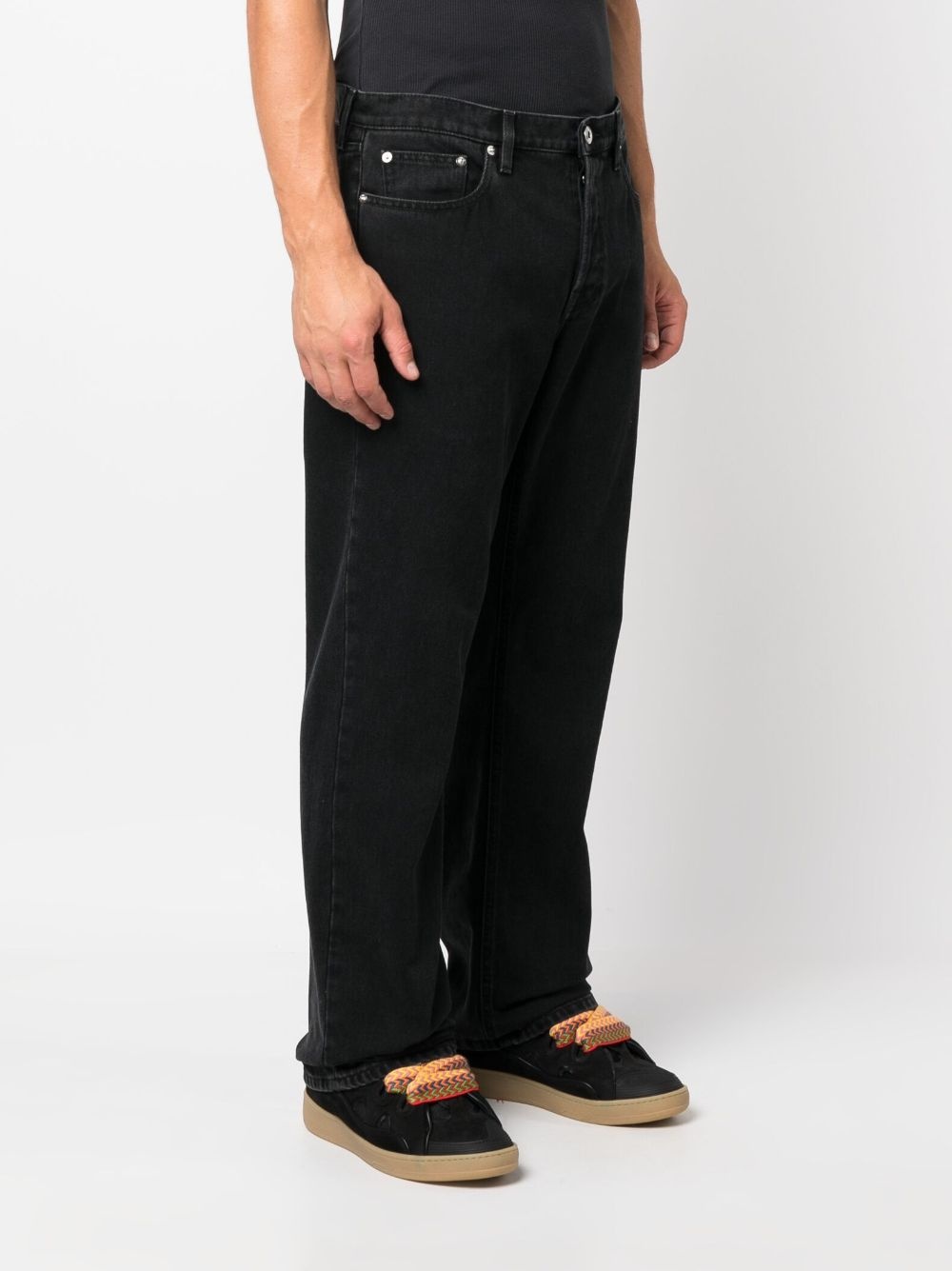 logo-patch straight-leg jeans - 3