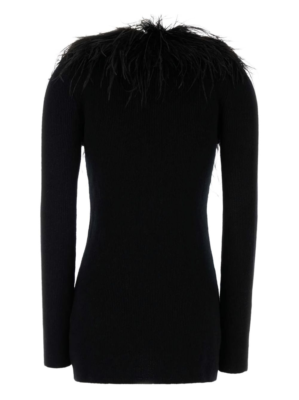 feather-trim wool cardigan - 2