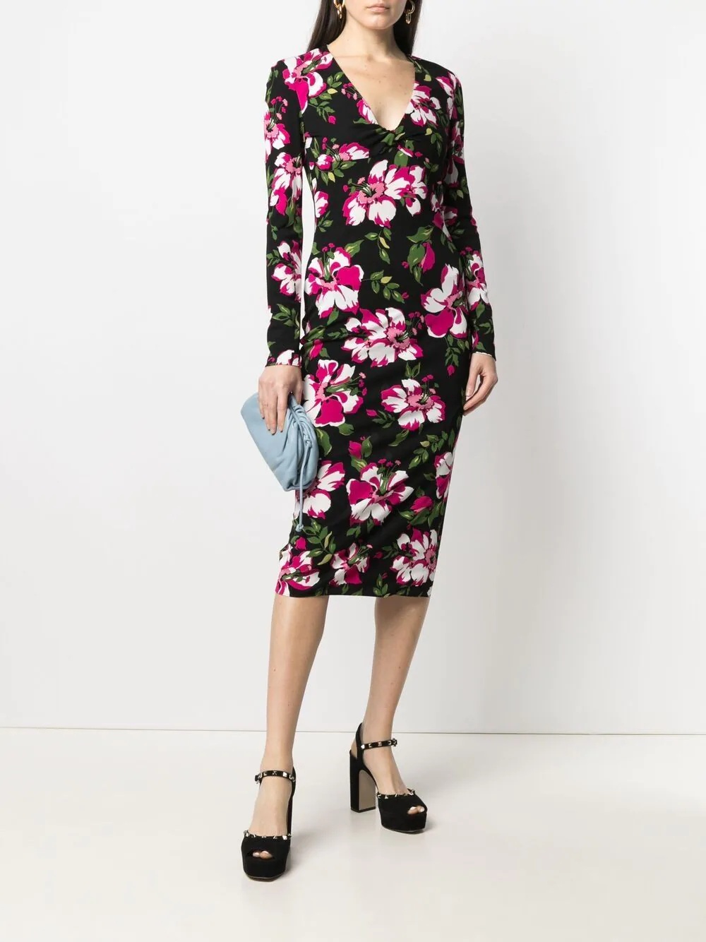floral-print mid-length dress - 2