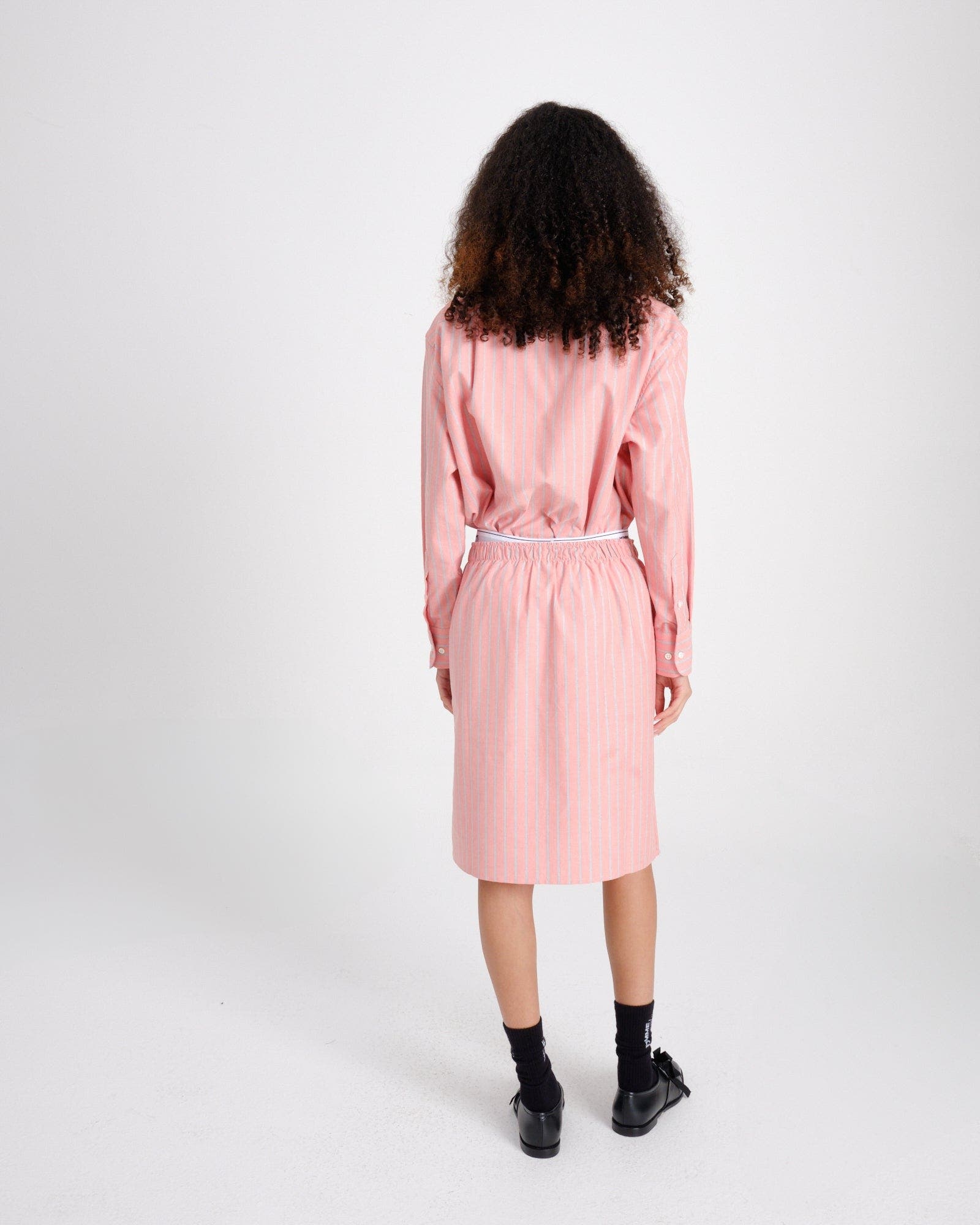 Hommegirls Boxer Pencil Skirt in Coral Stripe Oxford at Nordstrom - 3