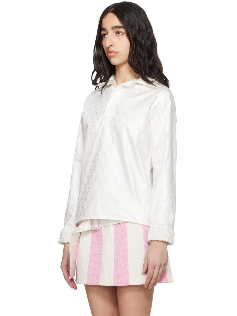 SUPER YAYA Off-White Bazan Long Sleeve Polo outlook