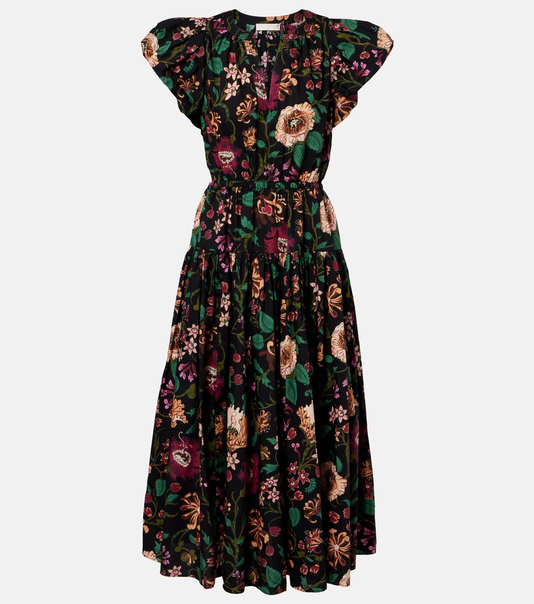 Marin floral cotton poplin midi dress - 1