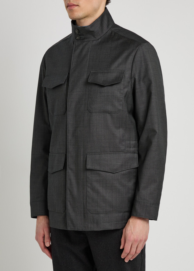 Canali Canali Funnel-neck Wool Jacket outlook
