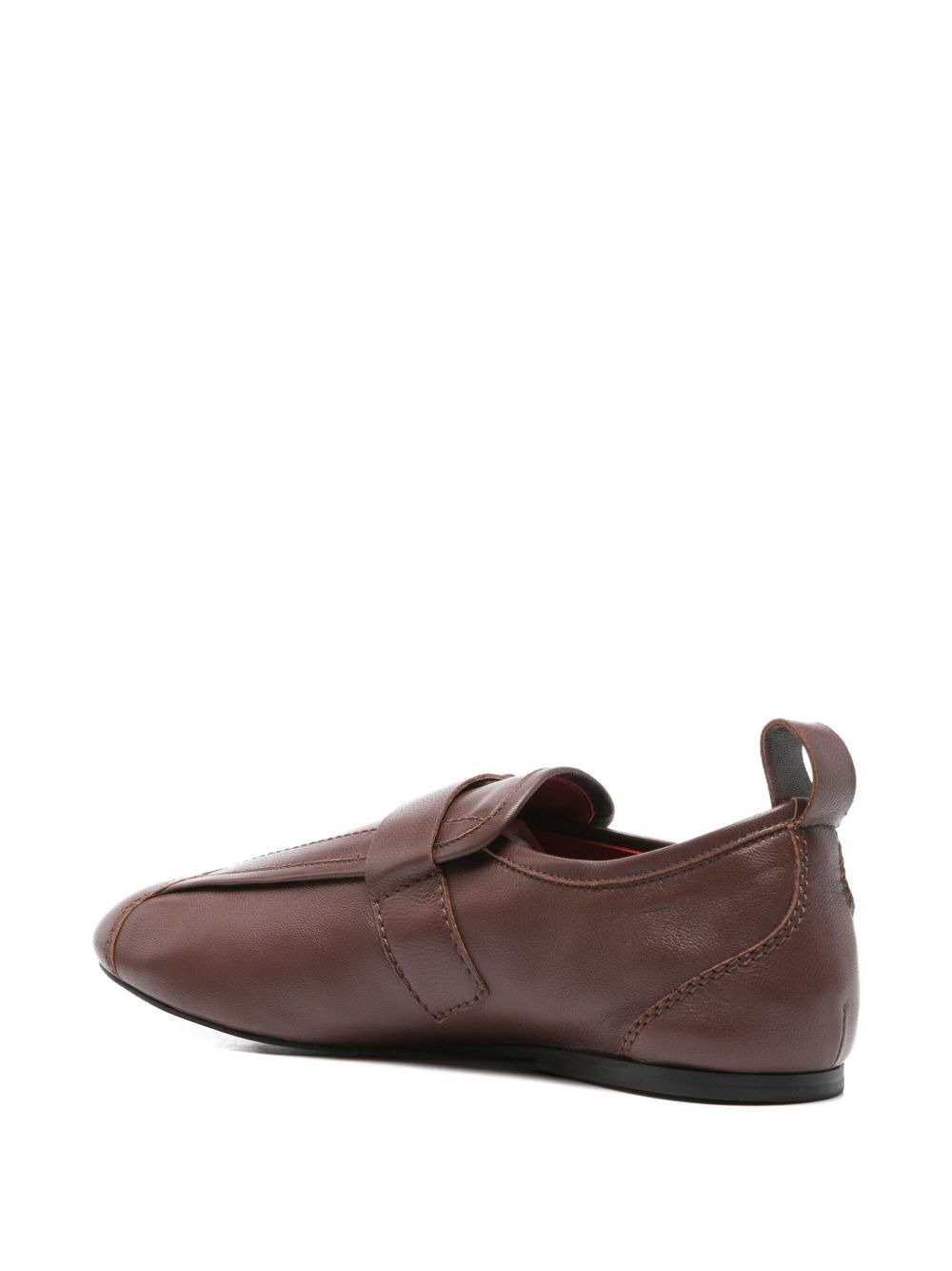 buckle-strap leather sneakers - 3