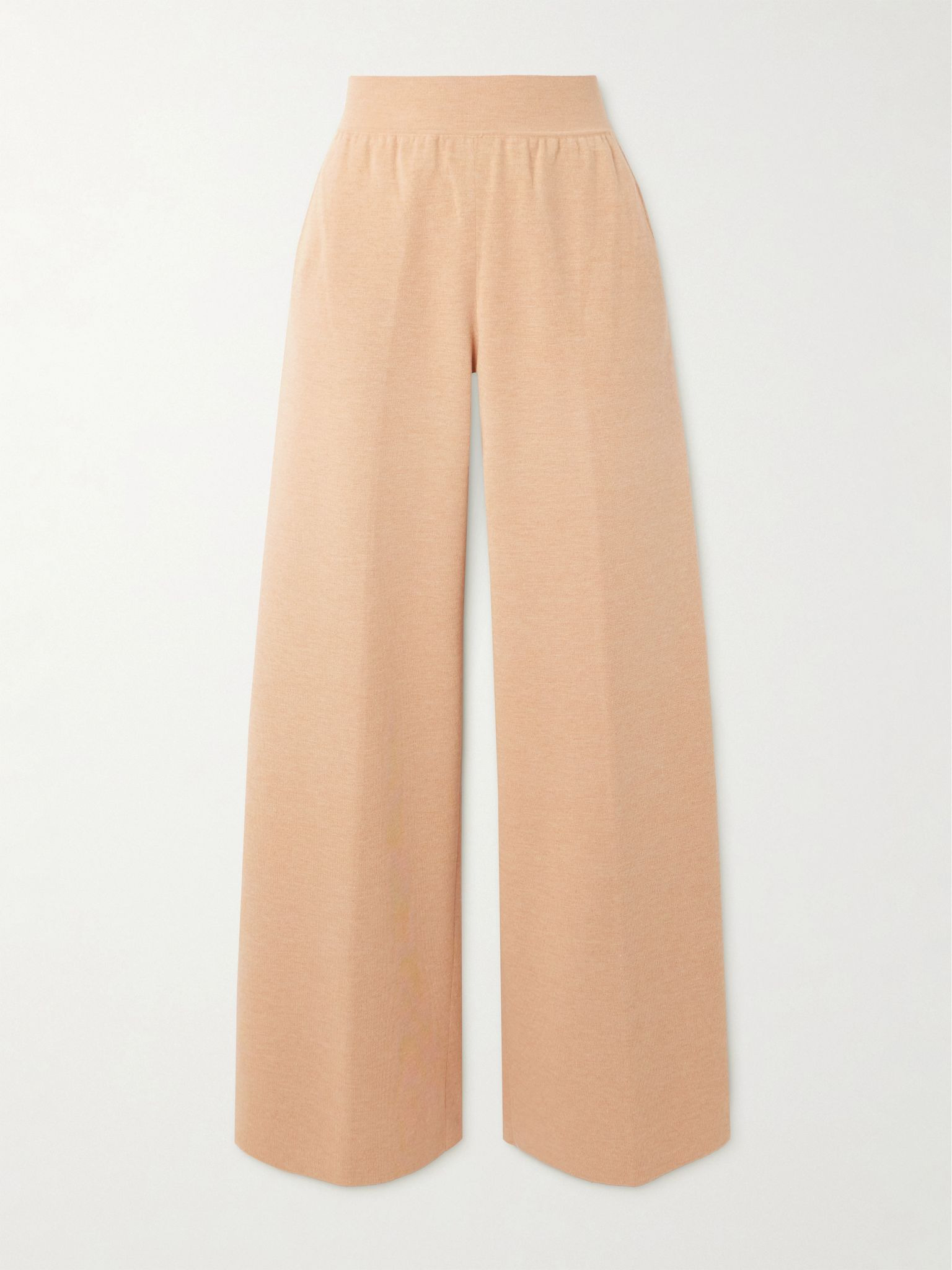 Cashmere and silk-blend wide-leg pants Beige - 1