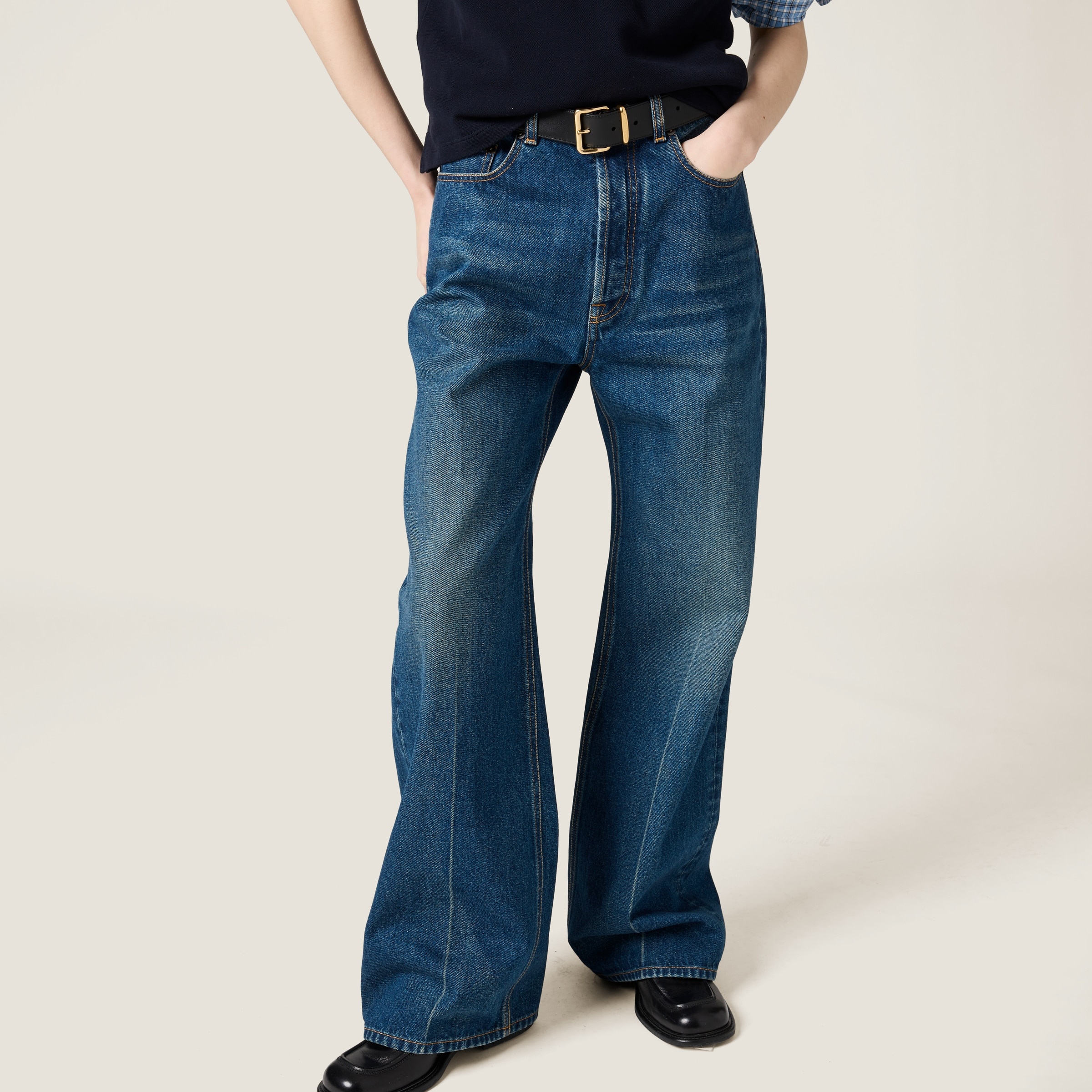 Washed denim flared jeans - 4