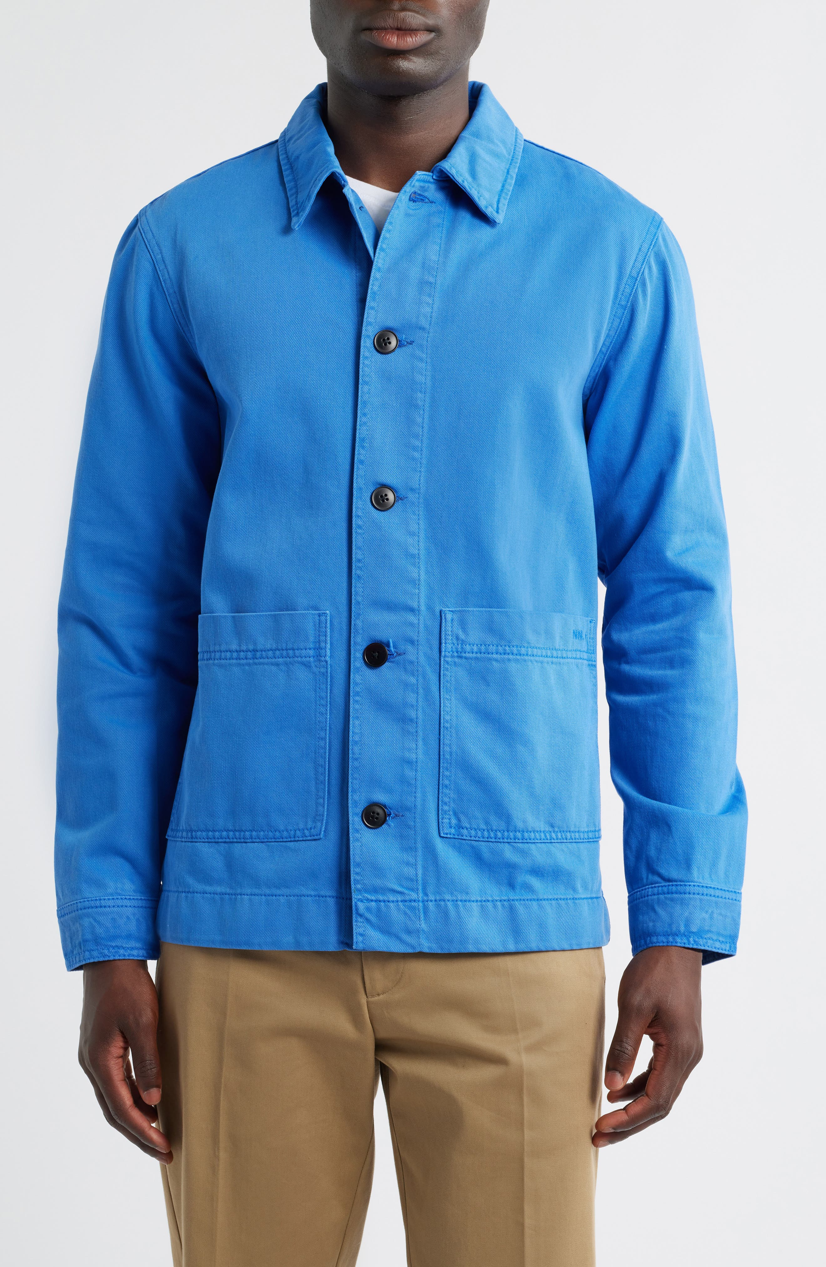 NN07 1874 Ollie Organic Cotton Denim Button-Up Overshirt in Blue Quartz at Nordstrom - 2
