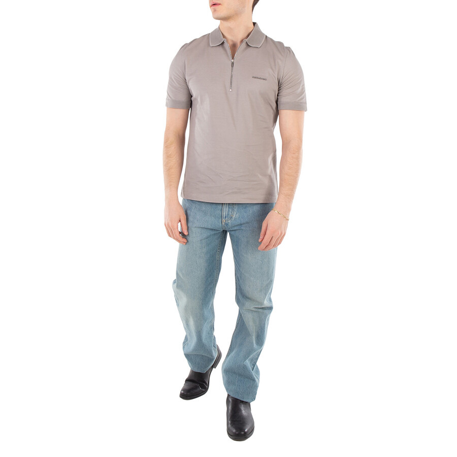 Ferragamo Short Sleeved Zip Up Polo Shirt - 3