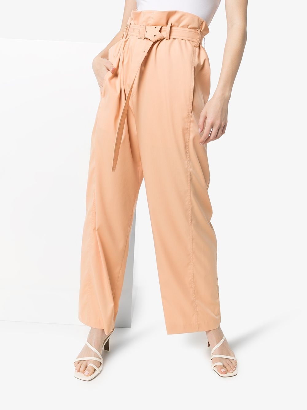 belted paperbag trousers - 3