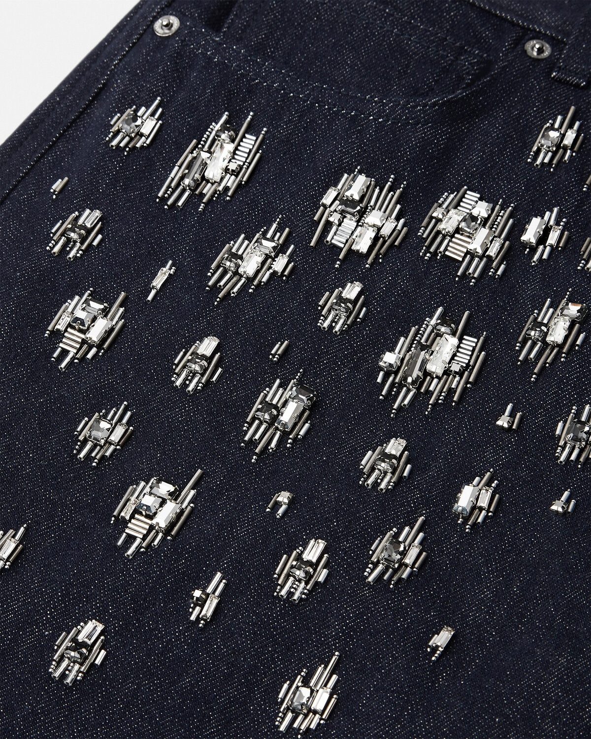 Embroidered Crystal Leopard Jeans - 5