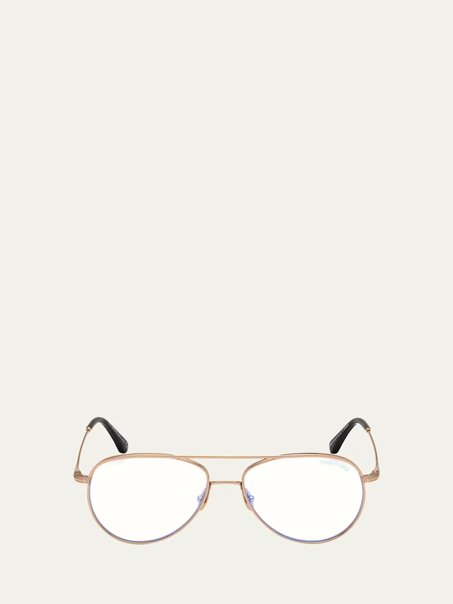 Blue Light Blocking Titanium Aviator Optical Glasses - 1