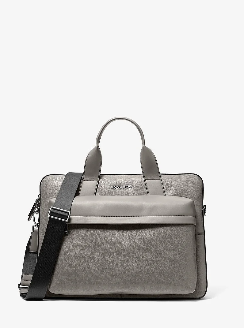 Pacey Medium Pebbled Leather Pocket Briefcase - 1