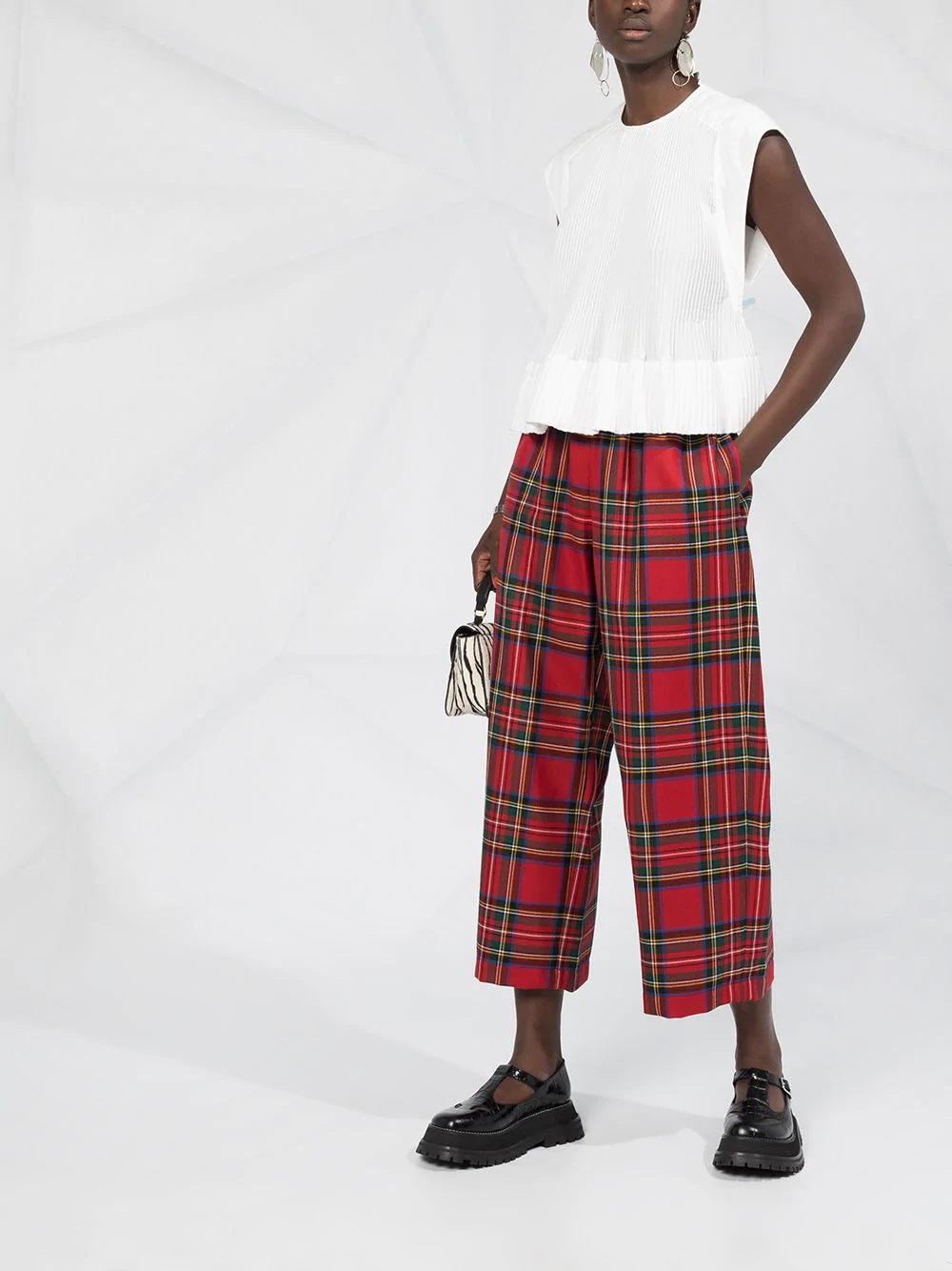 cropped tartan trousers - 2