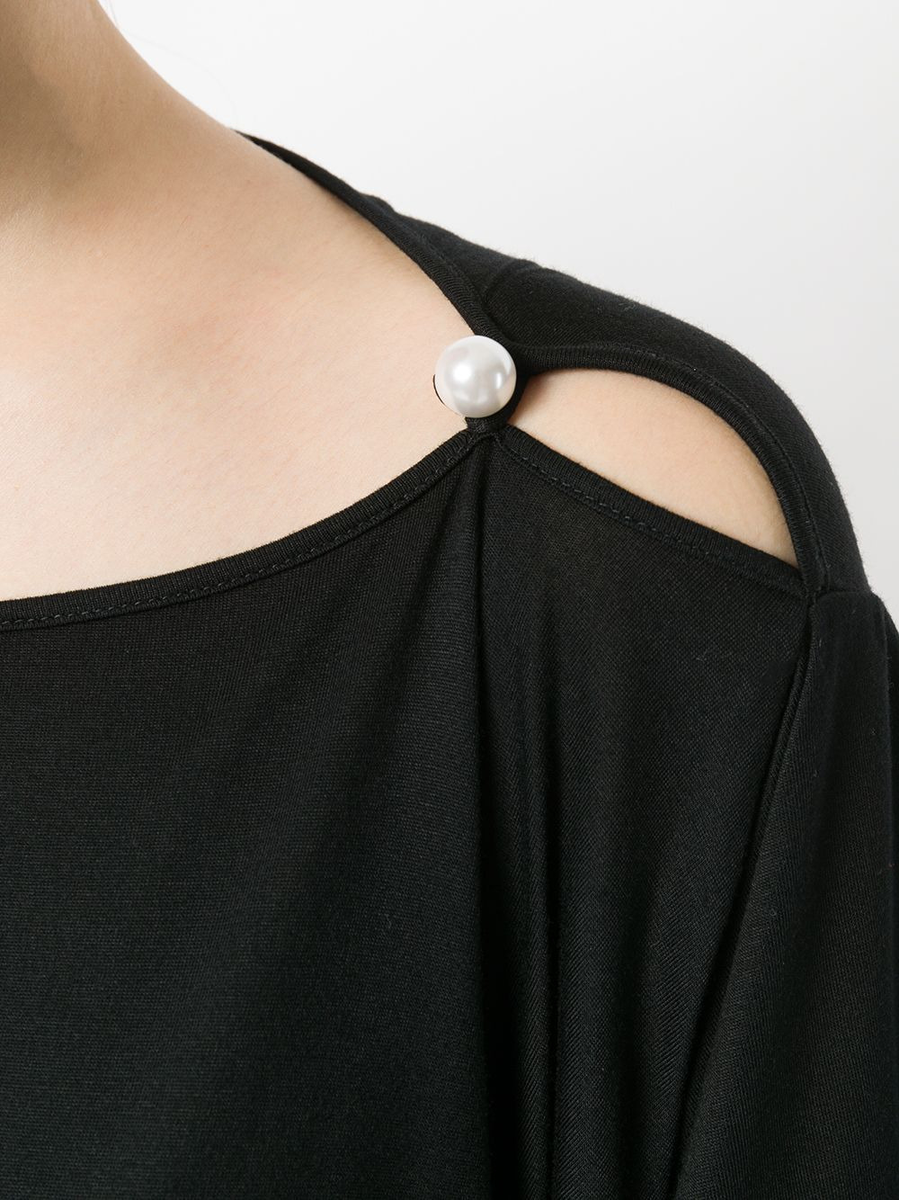 draped hem T-shirt - 5