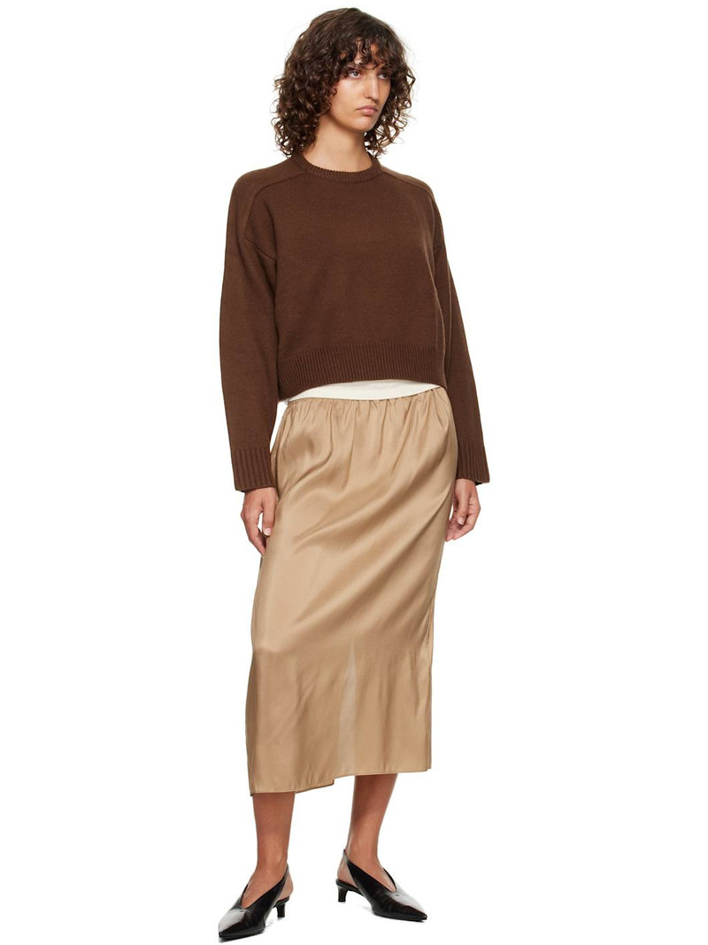 Loulou de Saison Brown Bruzzi LDS Boxy Cashmere Sweater outlook