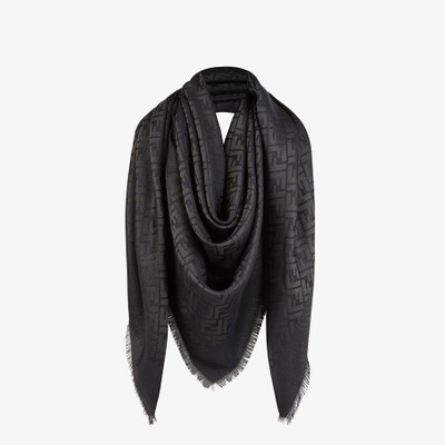 FENDI Black silk, viscose and wool shawl outlook