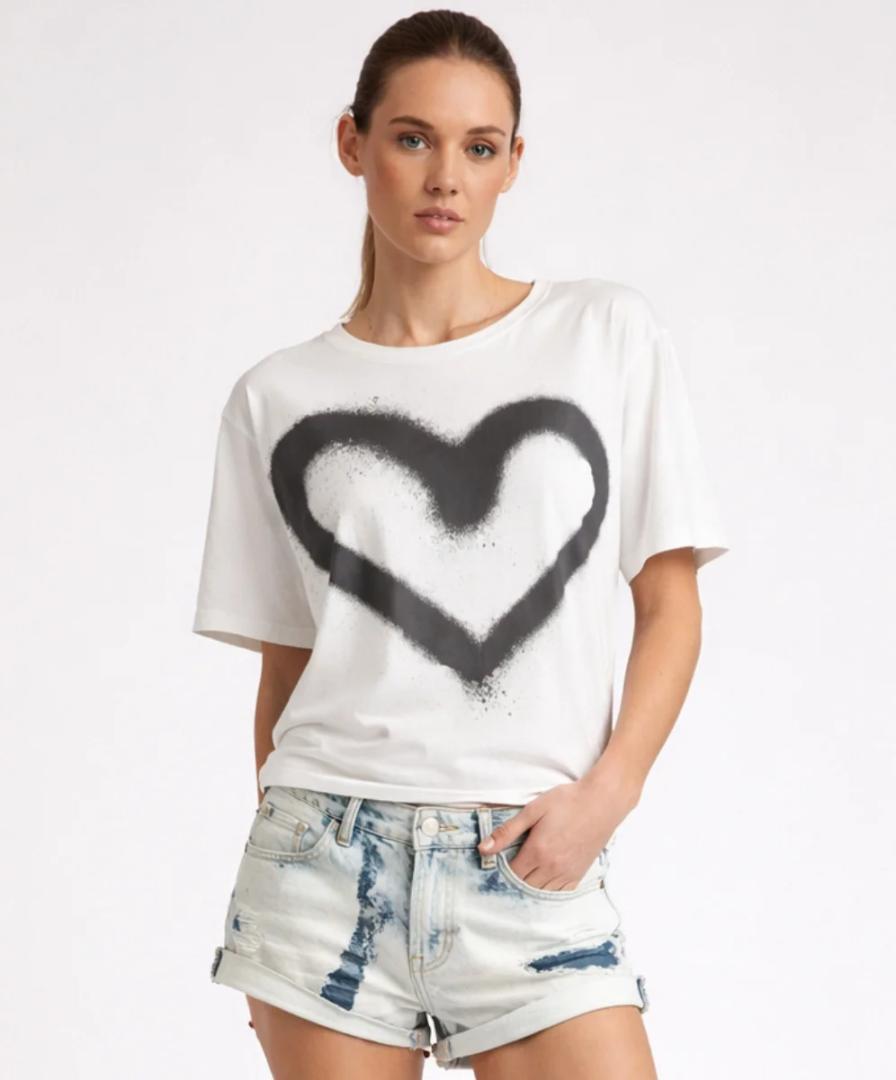 Heart White Kobe Tee - White - 1