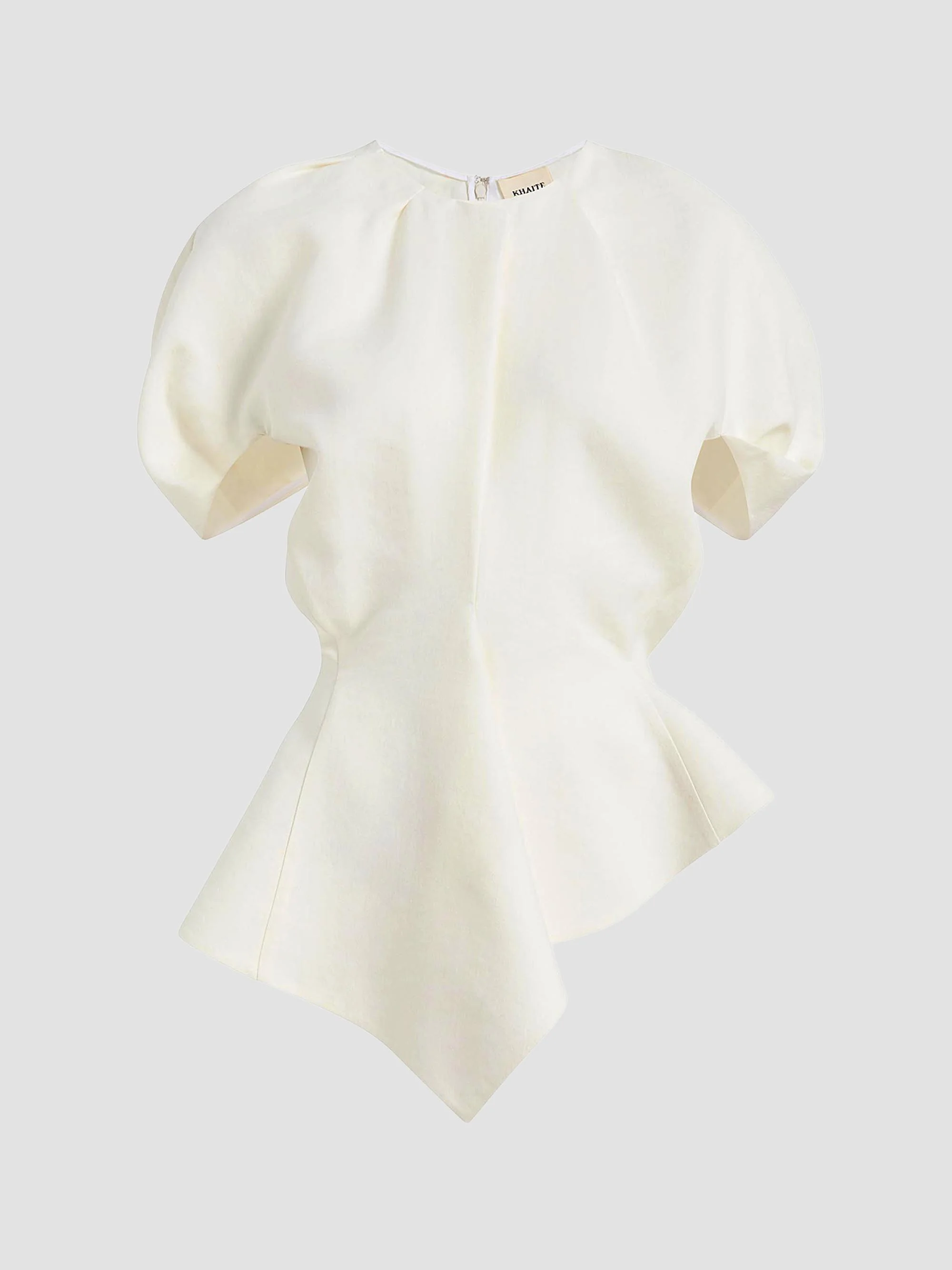 Women's Rumi Asymmetric Linen-Blend Top - Natural - 1
