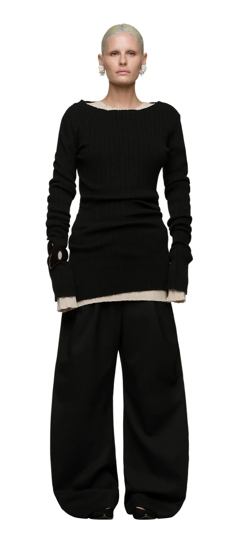 entire studios ARCHES LONG SLEEVE KNIT BLACK outlook