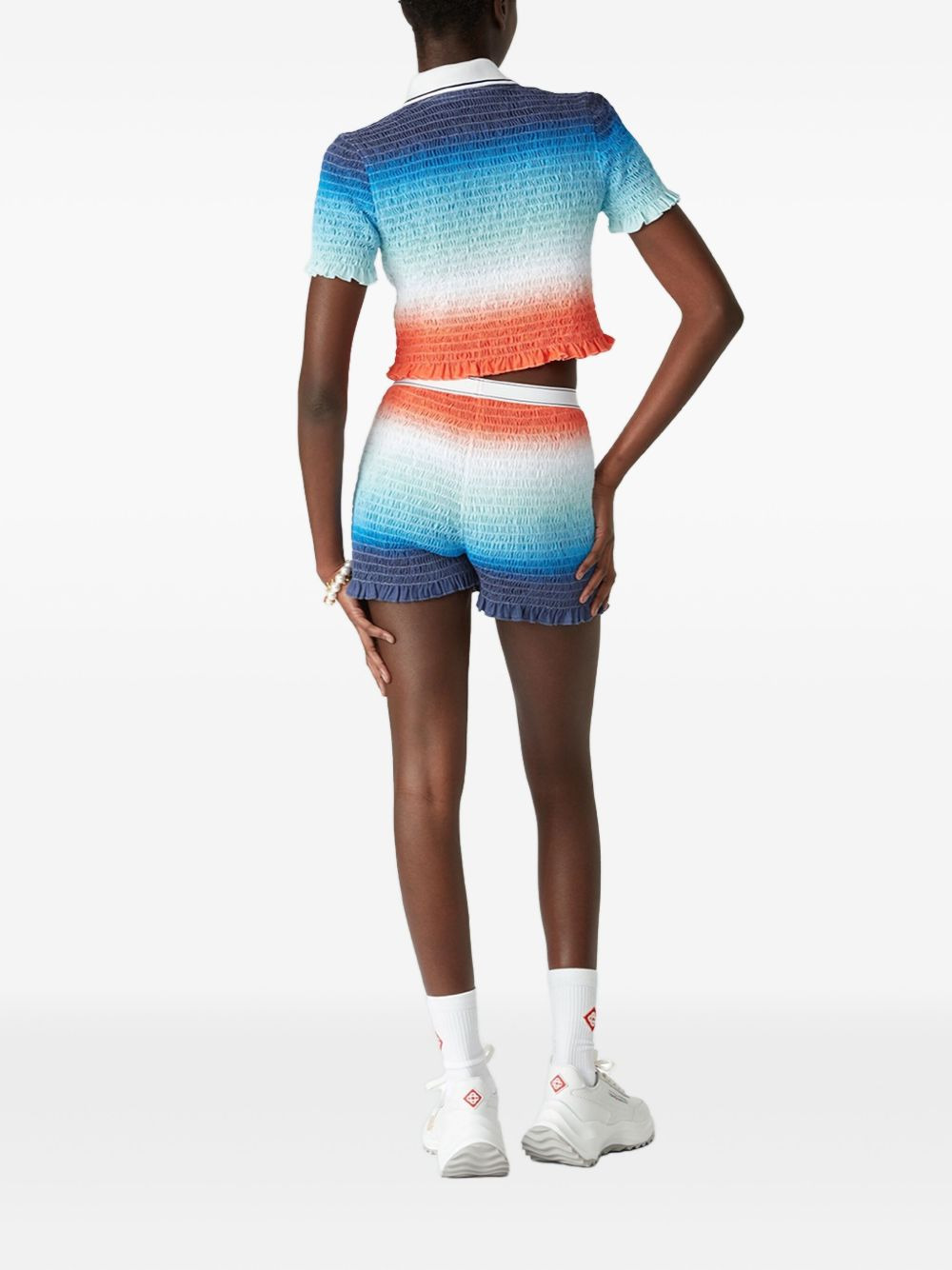 smocked gradient shorts - 3
