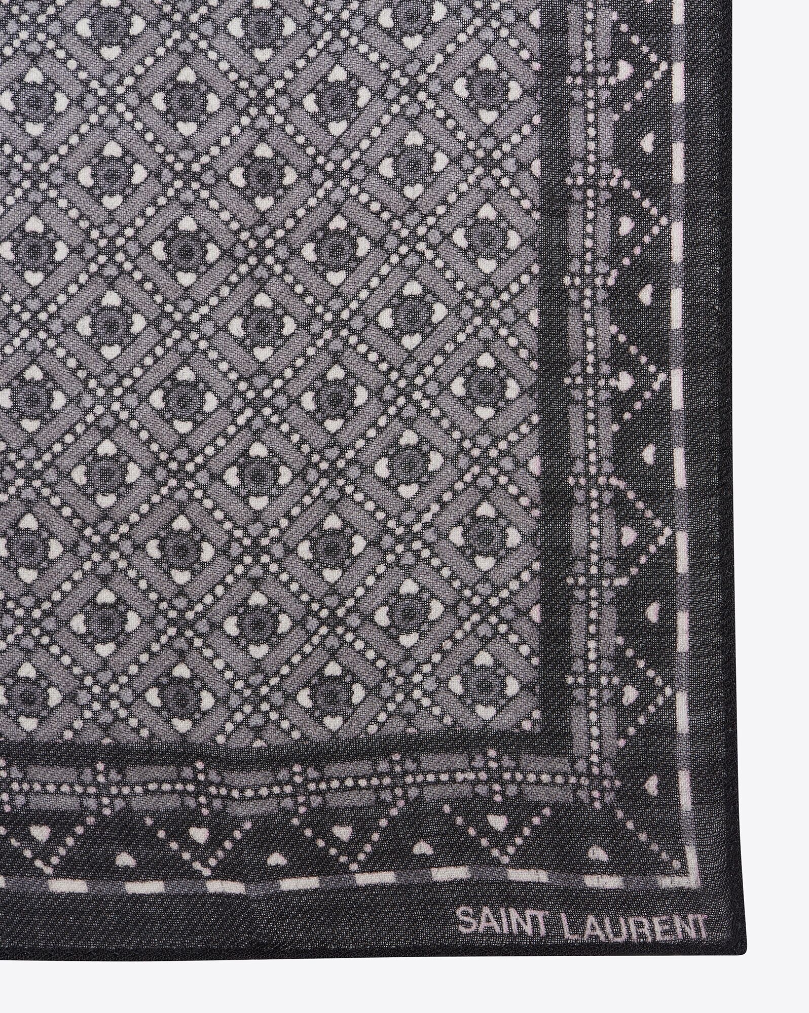 bandana in diamond-heart wool twill - 3