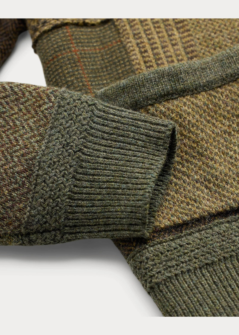 Patchwork Wool-Cashmere Sweater Jacket 4