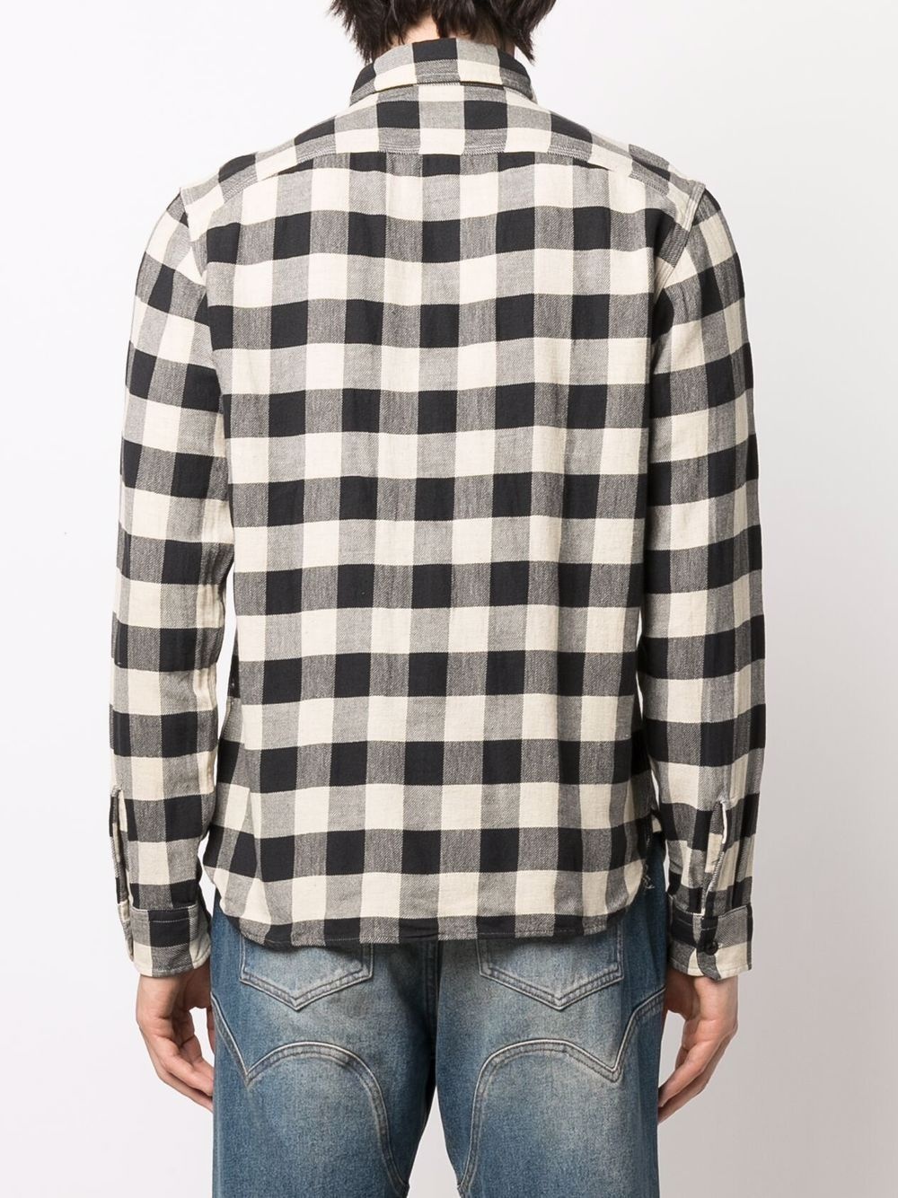 checked long-sleeved shirt - 4