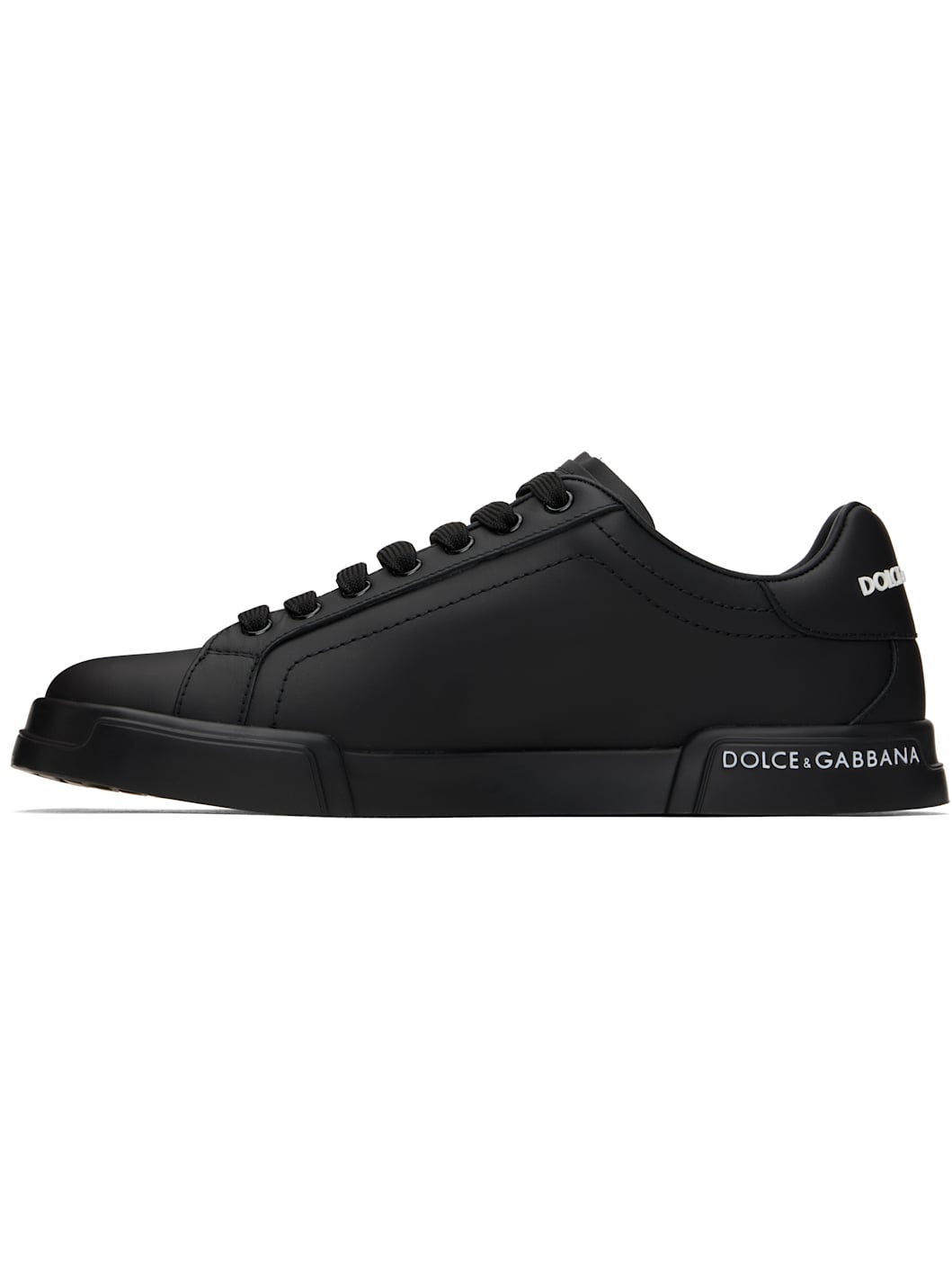 Black Calfskin Nappa Portofino Sneakers - 3
