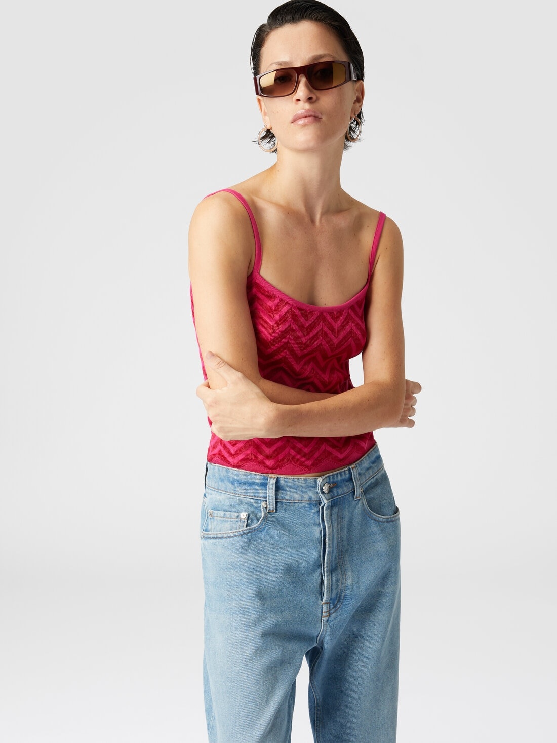 Tonal chevron tank top - 4