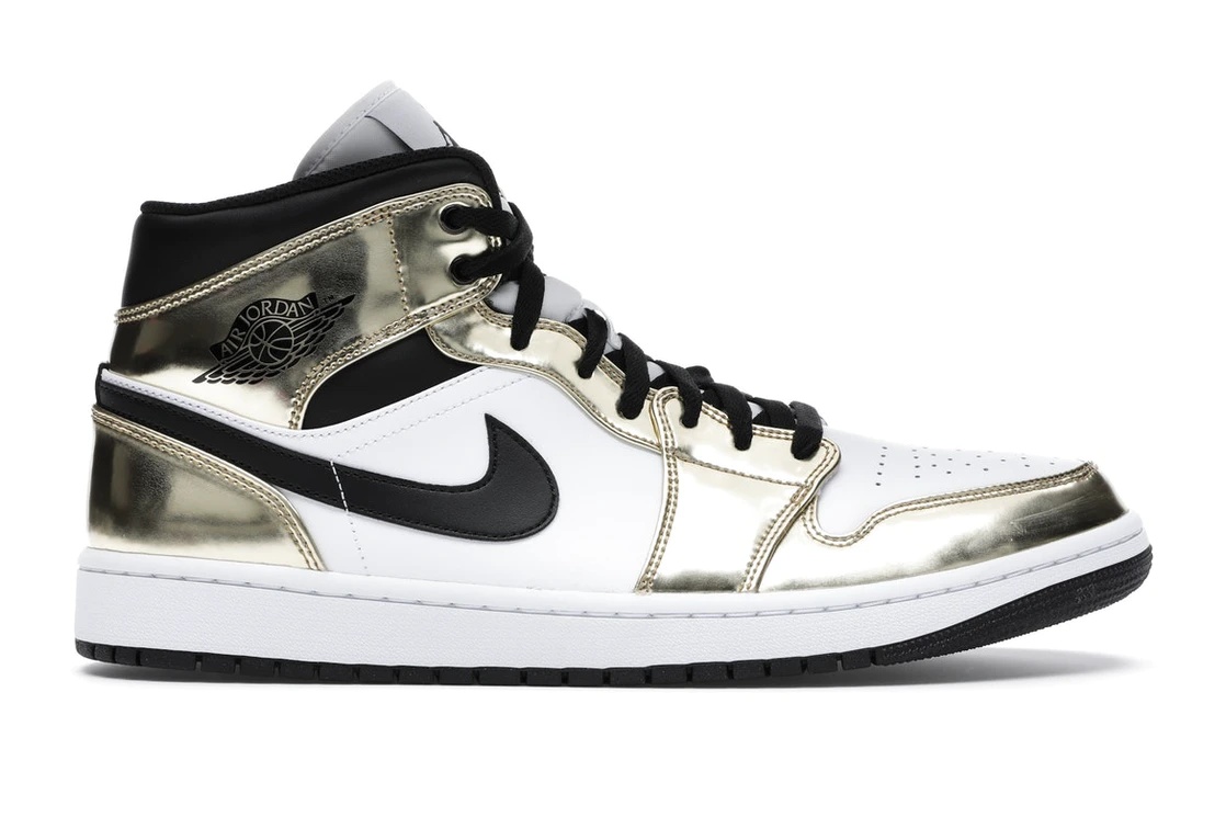 Jordan 1 Mid Metallic Gold Black White - 1