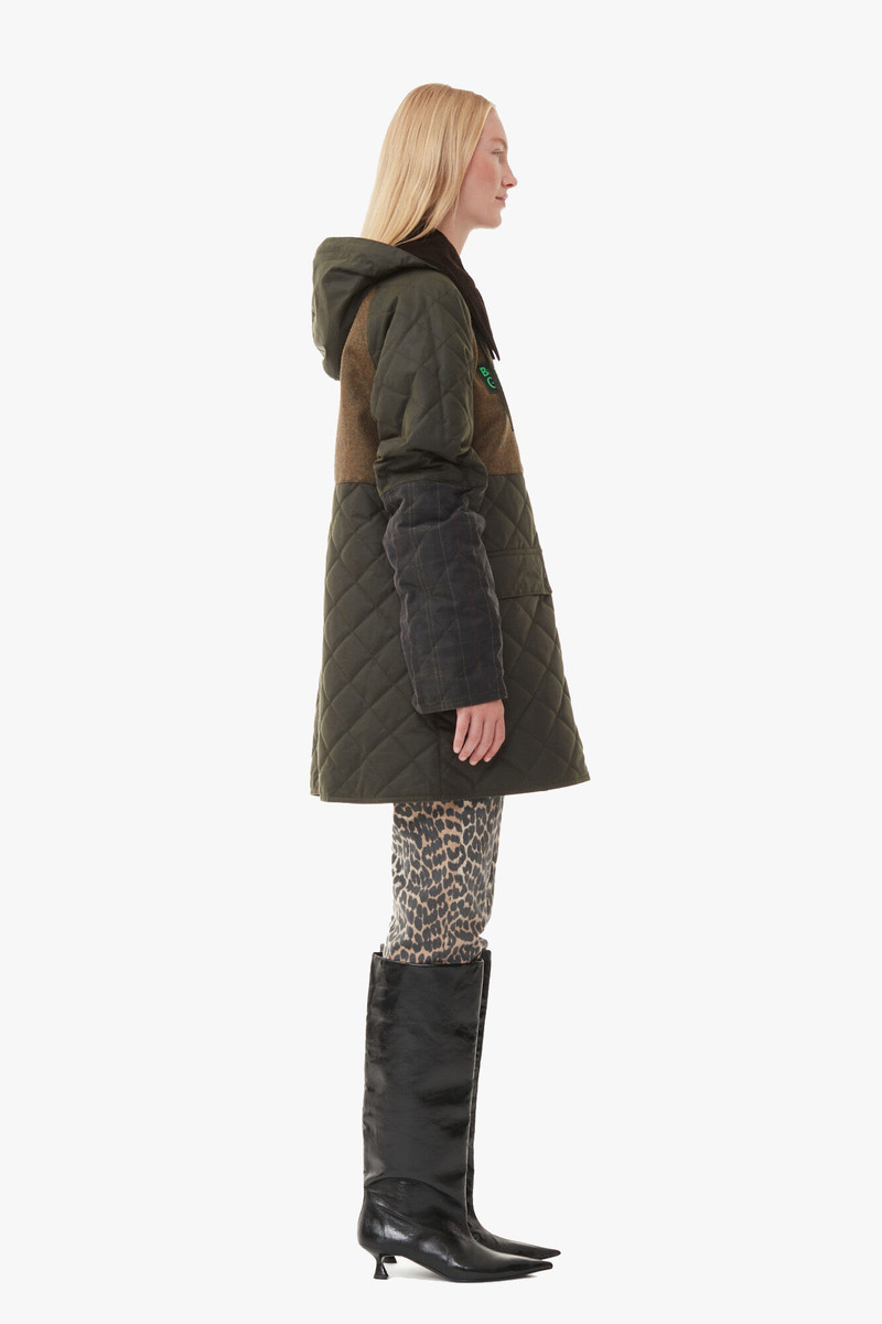 GANNI X BARBOUR SHORT BURGHLEY QUILTED WAX JACKET 3