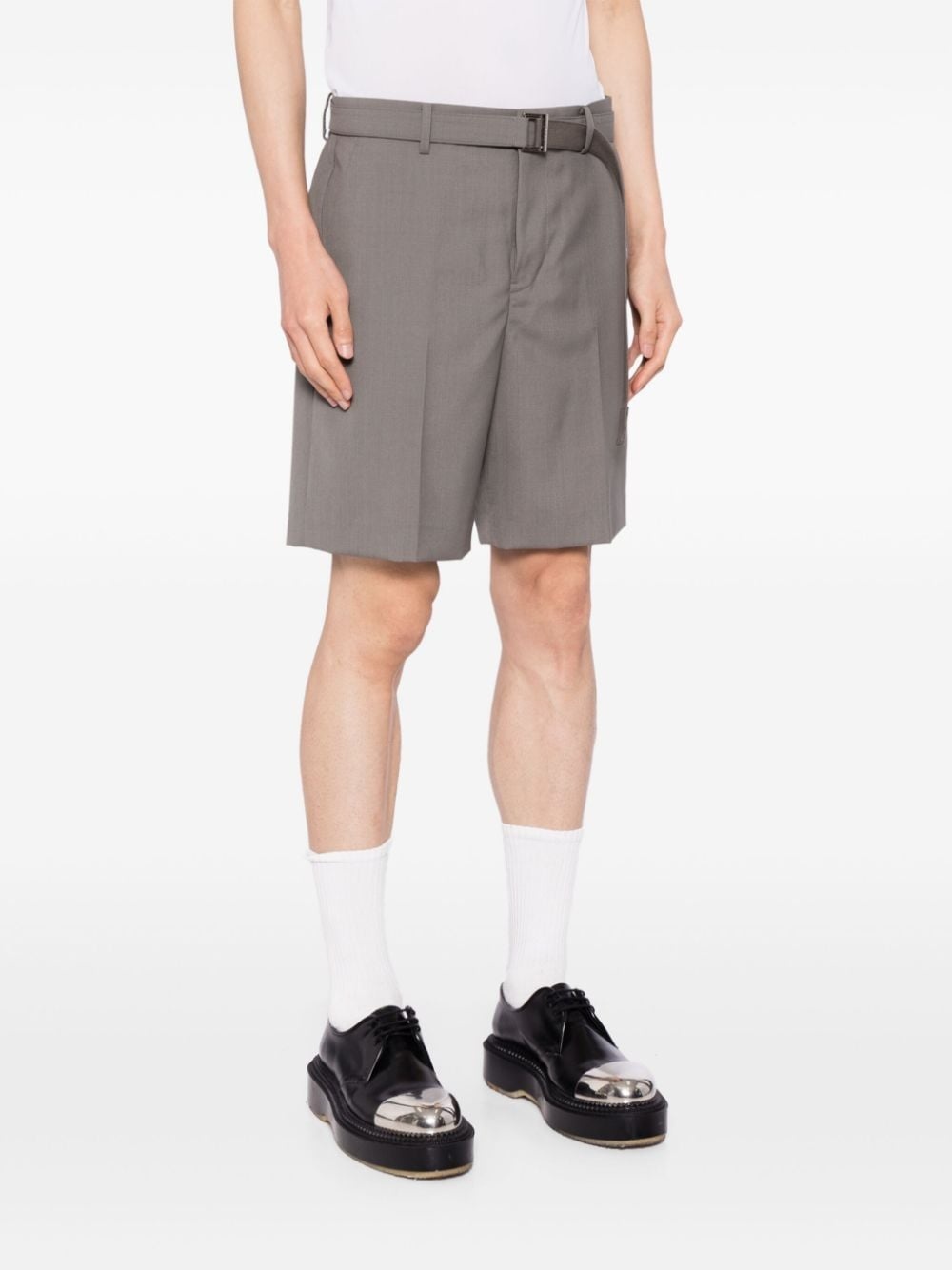 Belted mid-rise shorts - 3