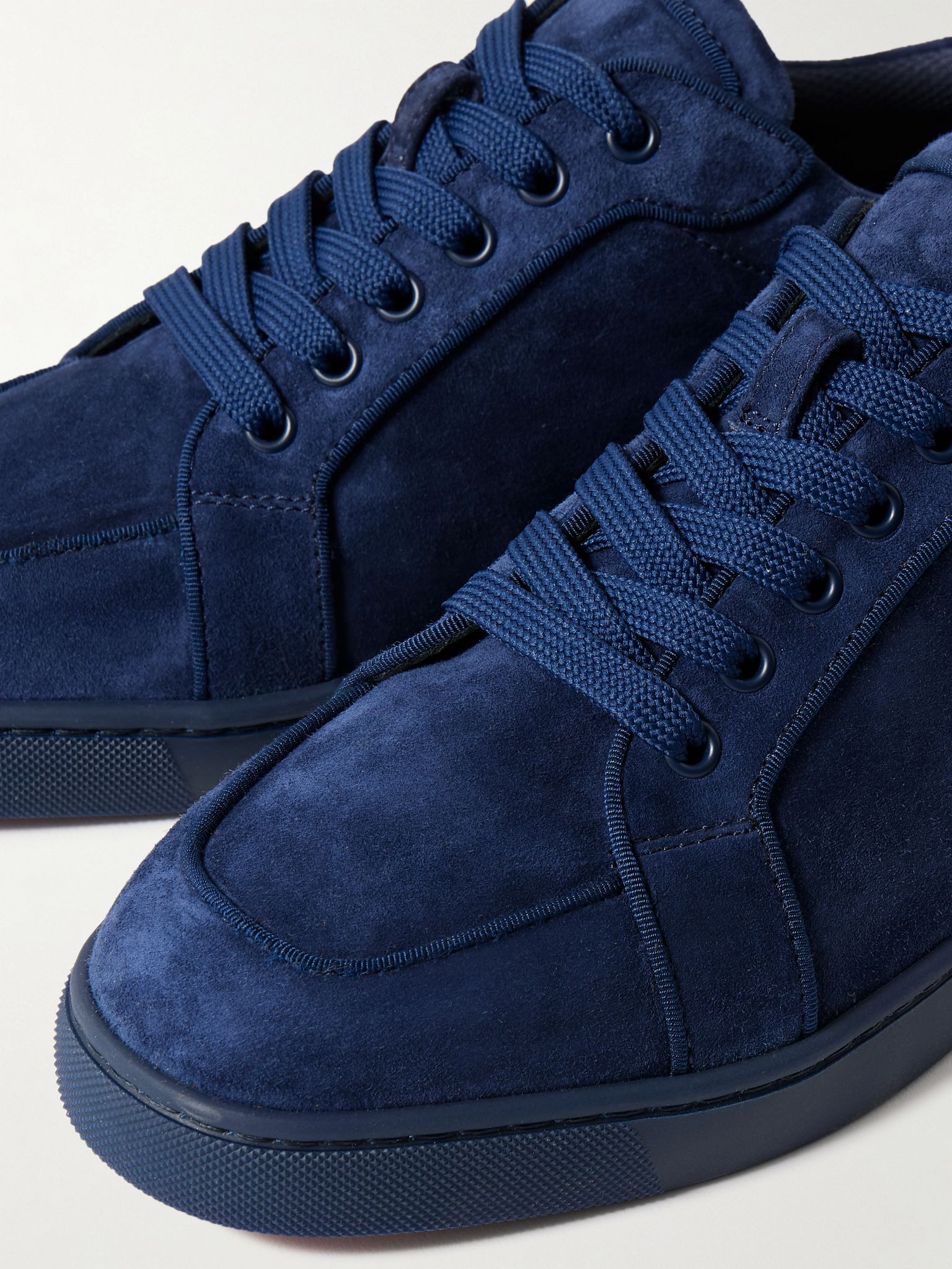Rantulow Orlato Grosgrain-Trimmed Suede Sneakers Navy - 5