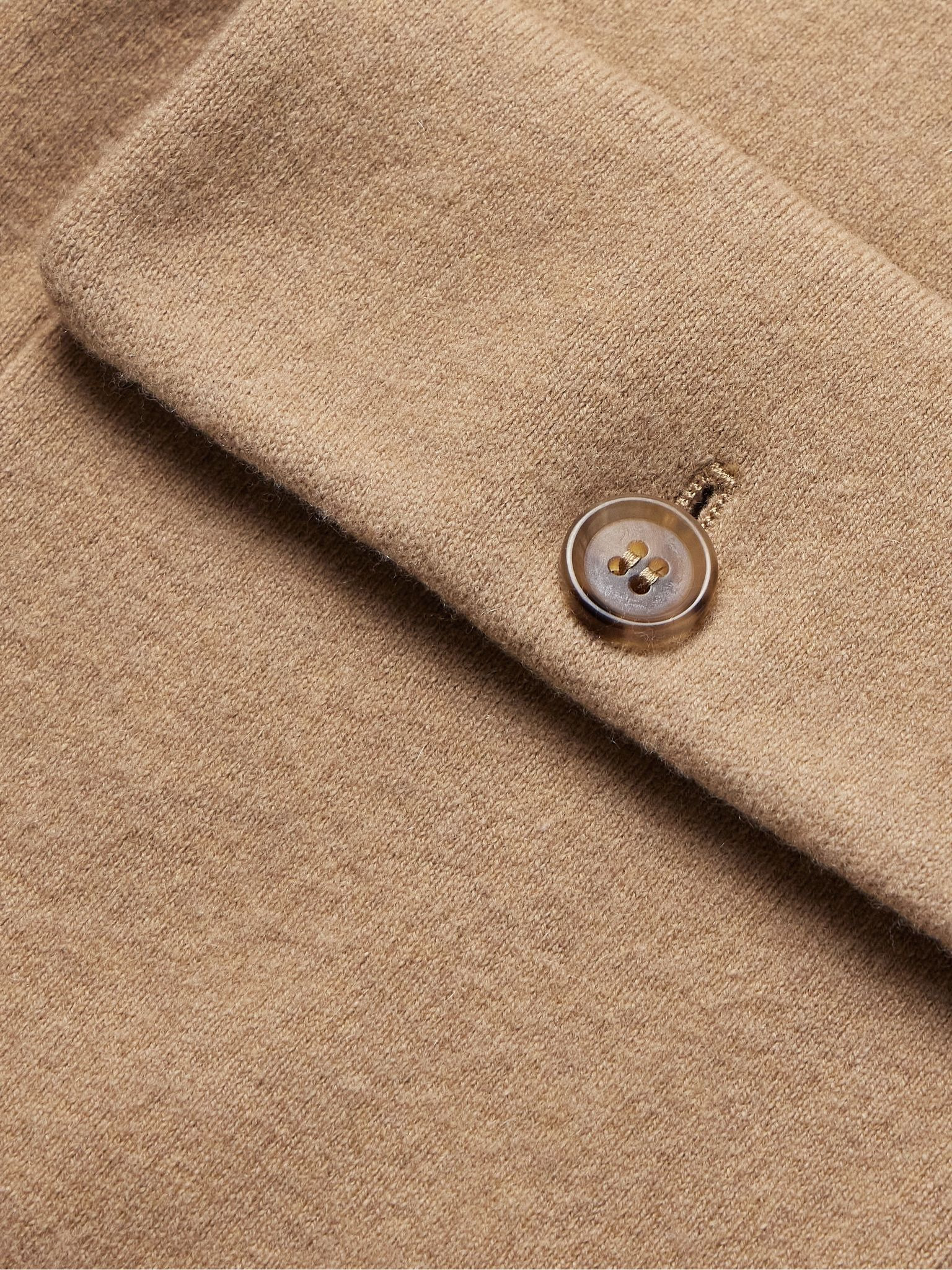 Boiled Wool and Cashmere-Blend Cardigan Brown - 4